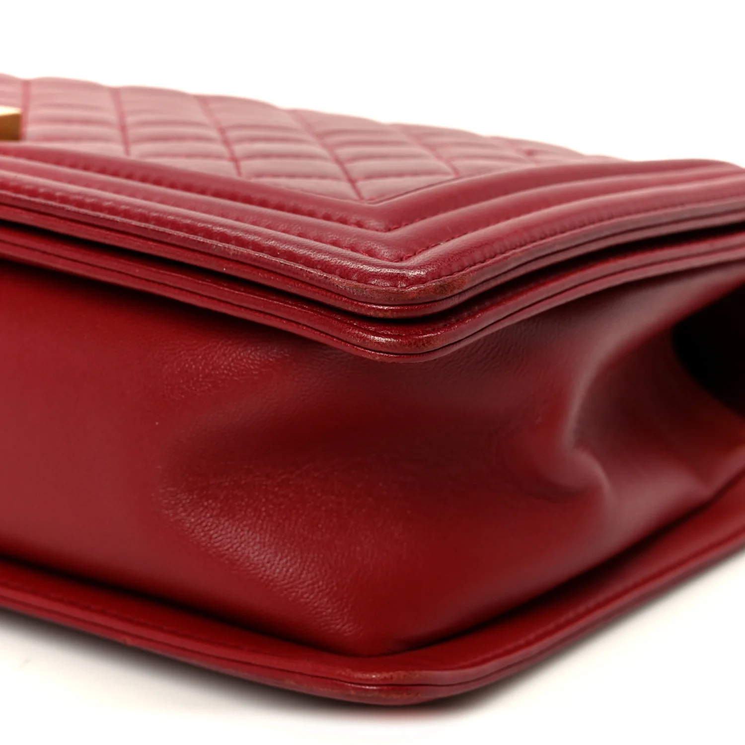 Lambskin Quilted New Medium Boy Flap Dark Red - Image 10