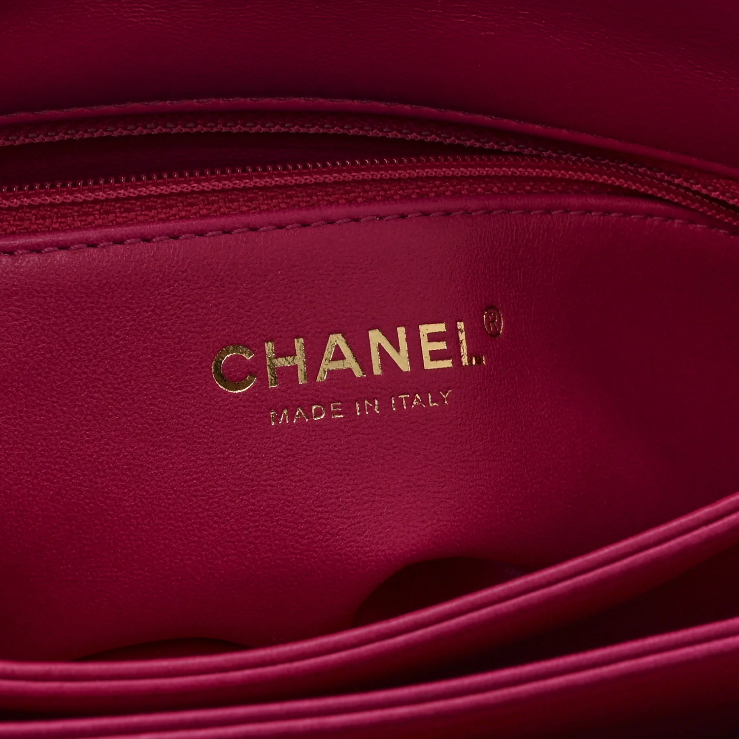Lambskin Quilted On And On Small Chain Flap Fuchsia - Image 6