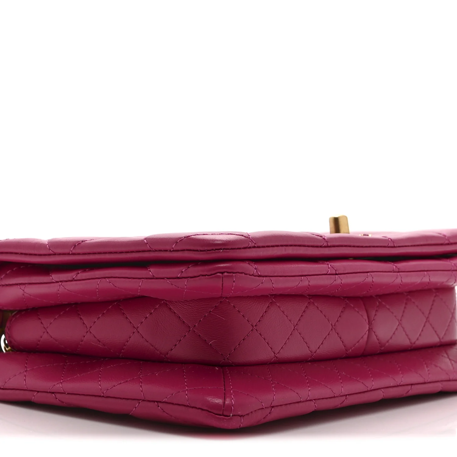 Lambskin Quilted On And On Small Chain Flap Fuchsia - Image 9
