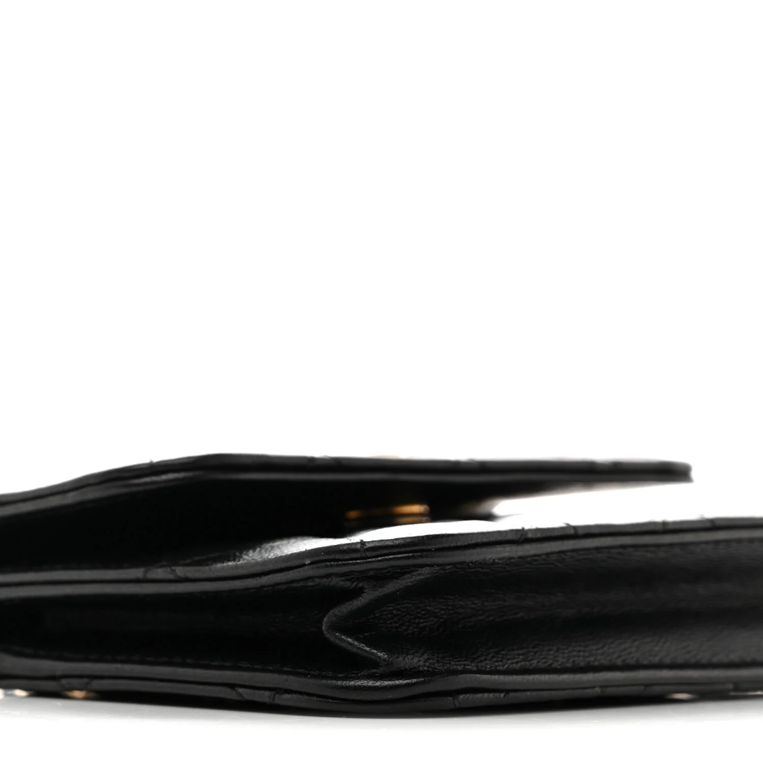 Lambskin Quilted Pearl Crush Clutch With Chain Black - Image 9