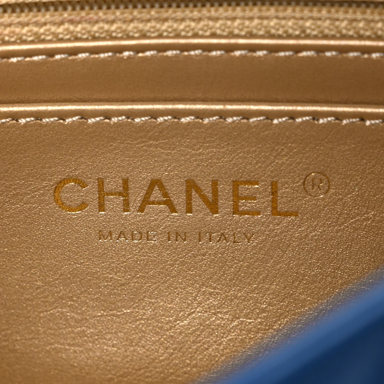 Lambskin Quilted Pearl Crush Mini Rectangular Flap Blue - Image 6