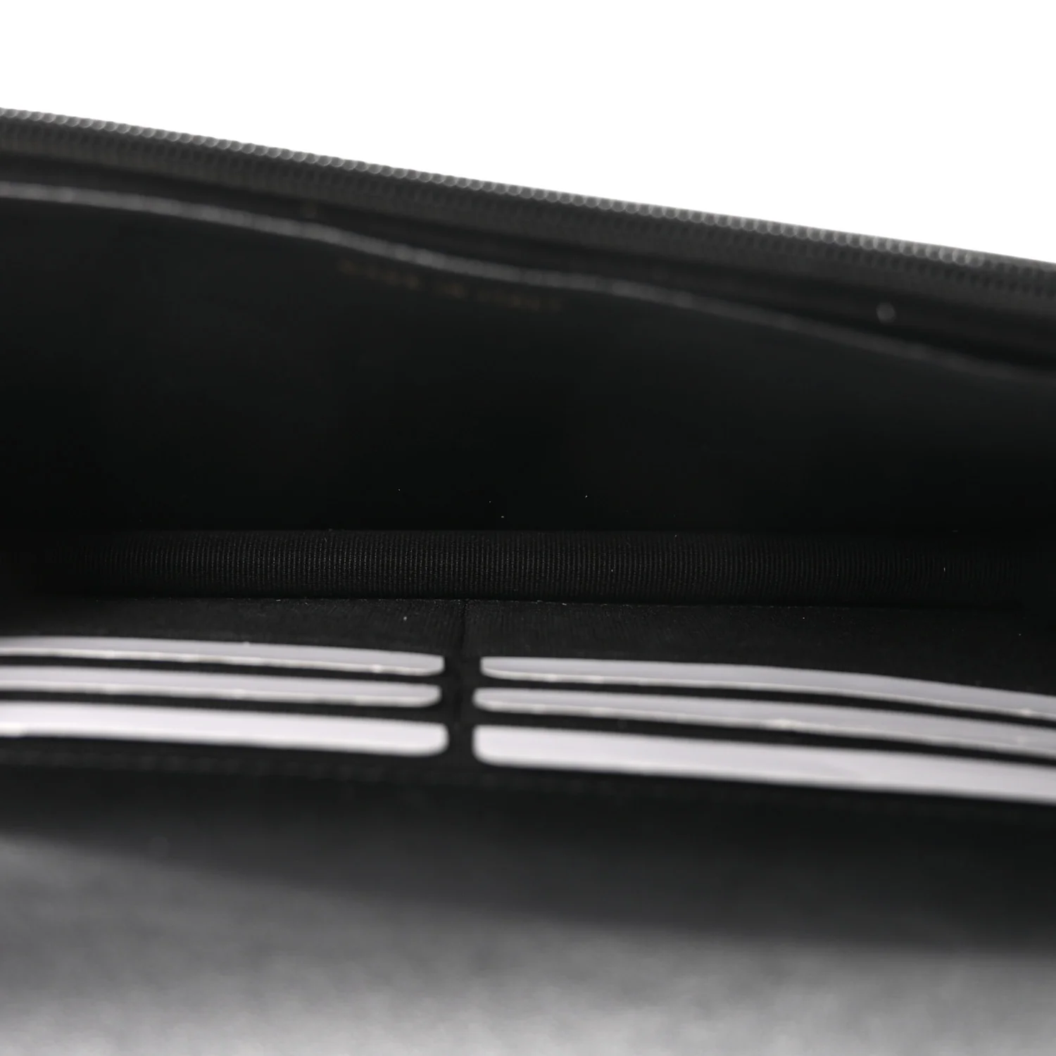 Lambskin Quilted Pearl Wallet On Chain WOC Black - Image 5