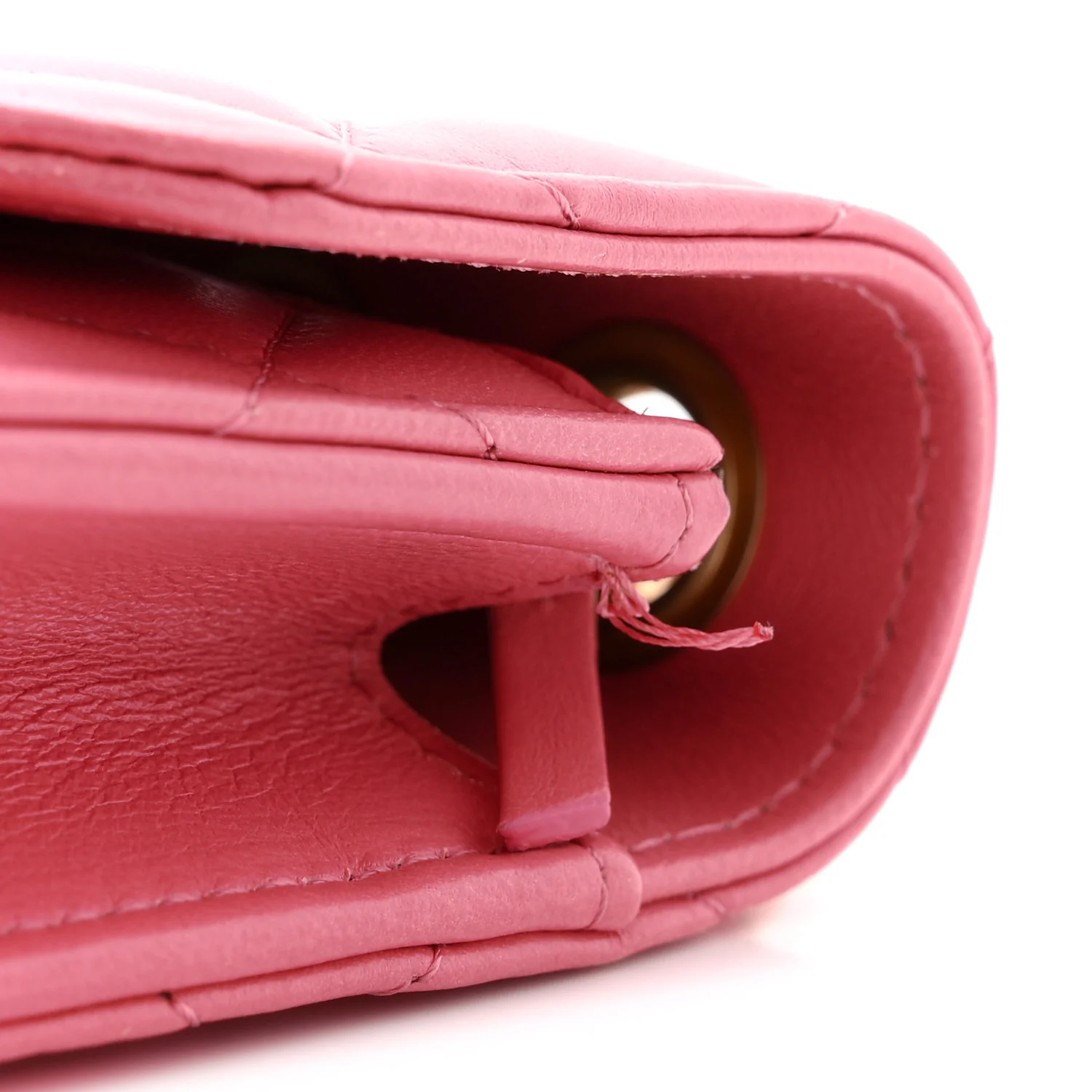 Lambskin Quilted Pillow Crush Flap Phone Holder With Chain Pink - Image 11