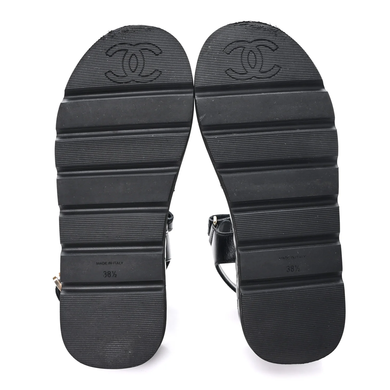 Lambskin Quilted Platform Sandals 38.5 Black - Image 6