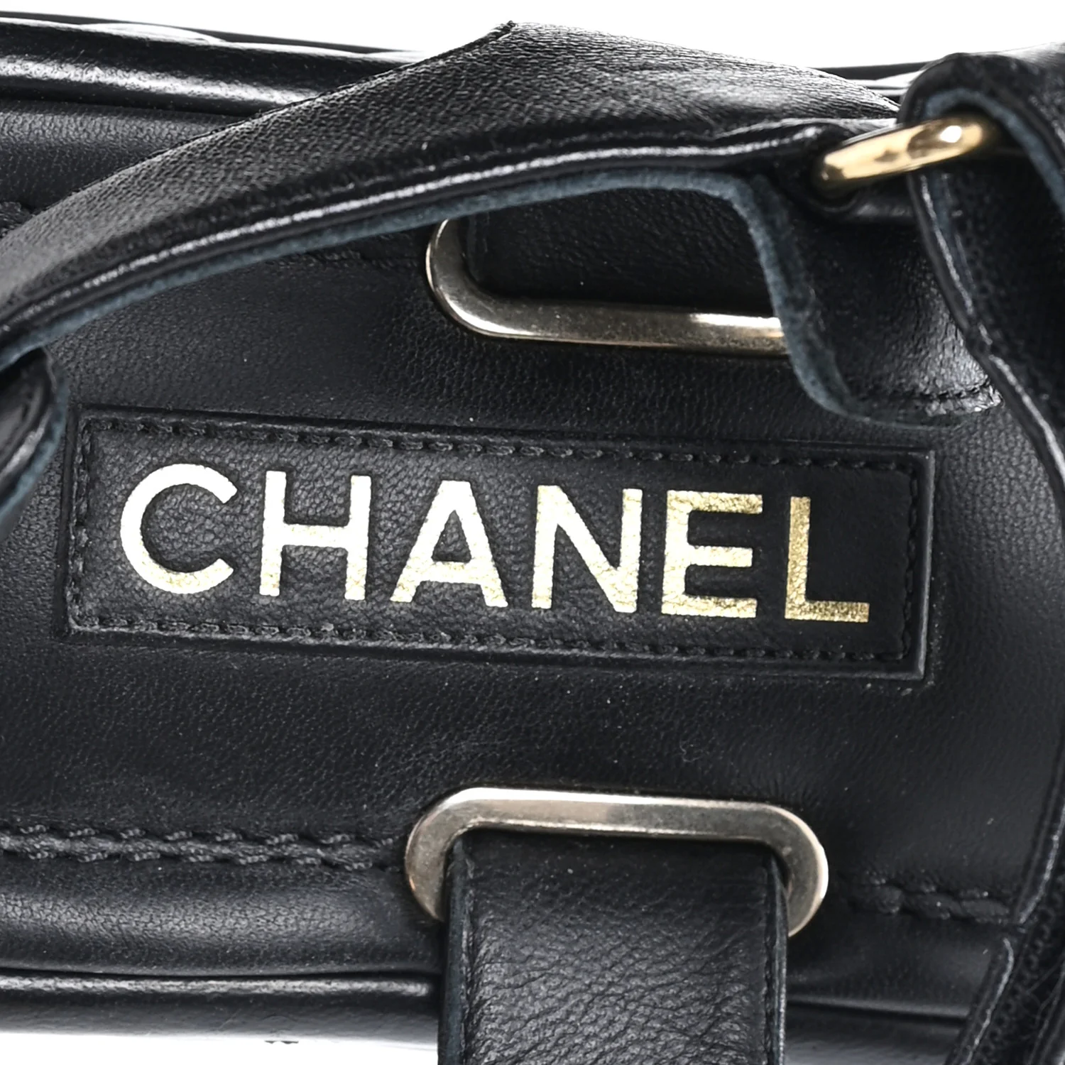 Lambskin Quilted Platform Sandals 38.5 Black - Image 8