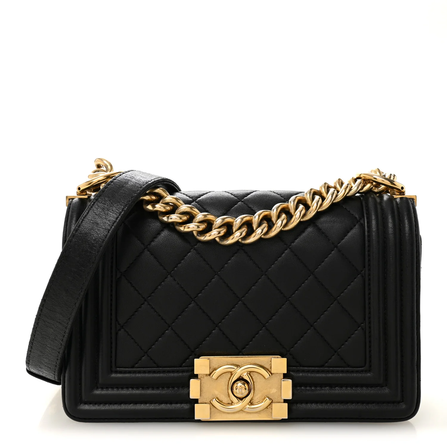 Lambskin Quilted Small Boy Flap Black - Image 2