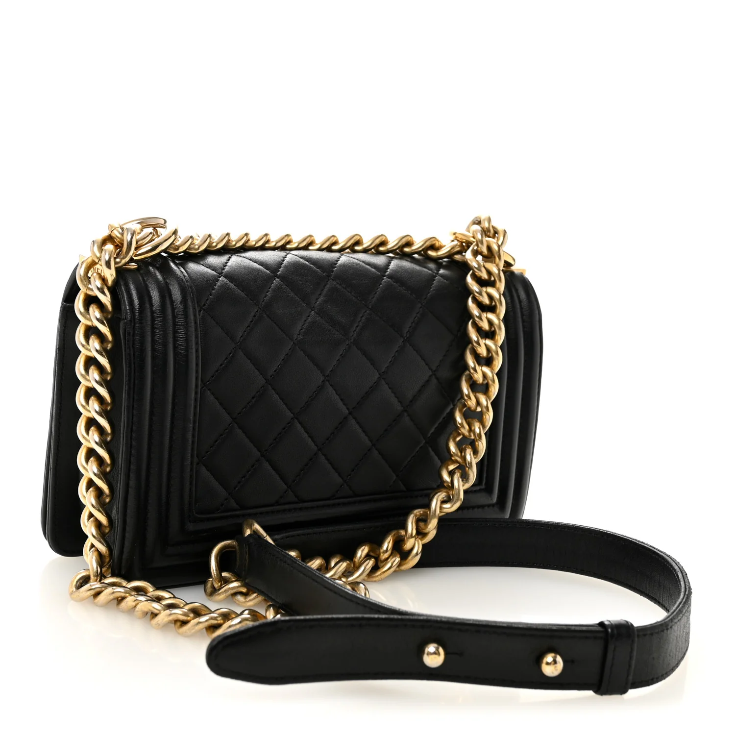 Lambskin Quilted Small Boy Flap Black - Image 5