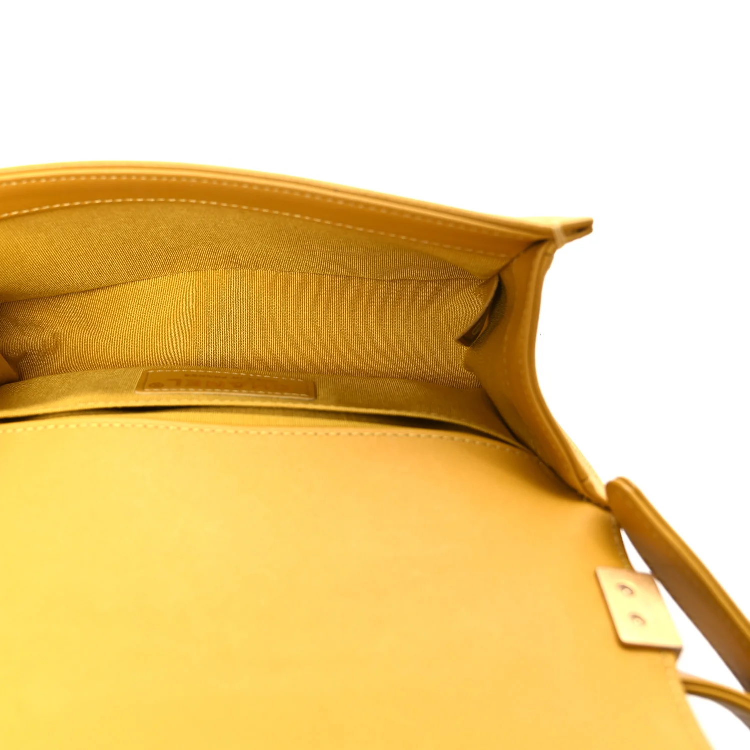 Lambskin Quilted Small Boy Flap Yellow - Image 5