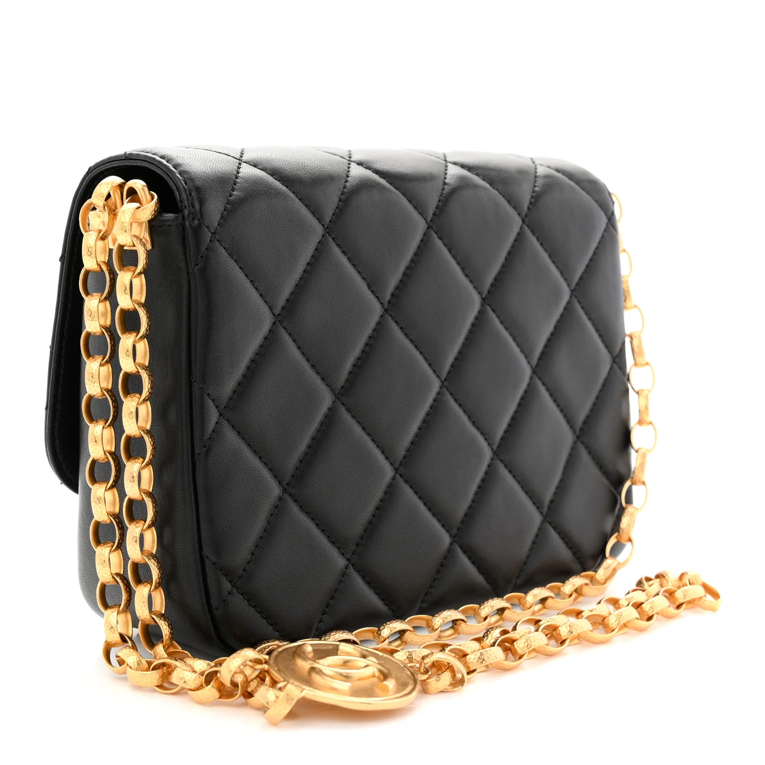 Lambskin Quilted Small CC Coin Flap Bag Black - Image 3