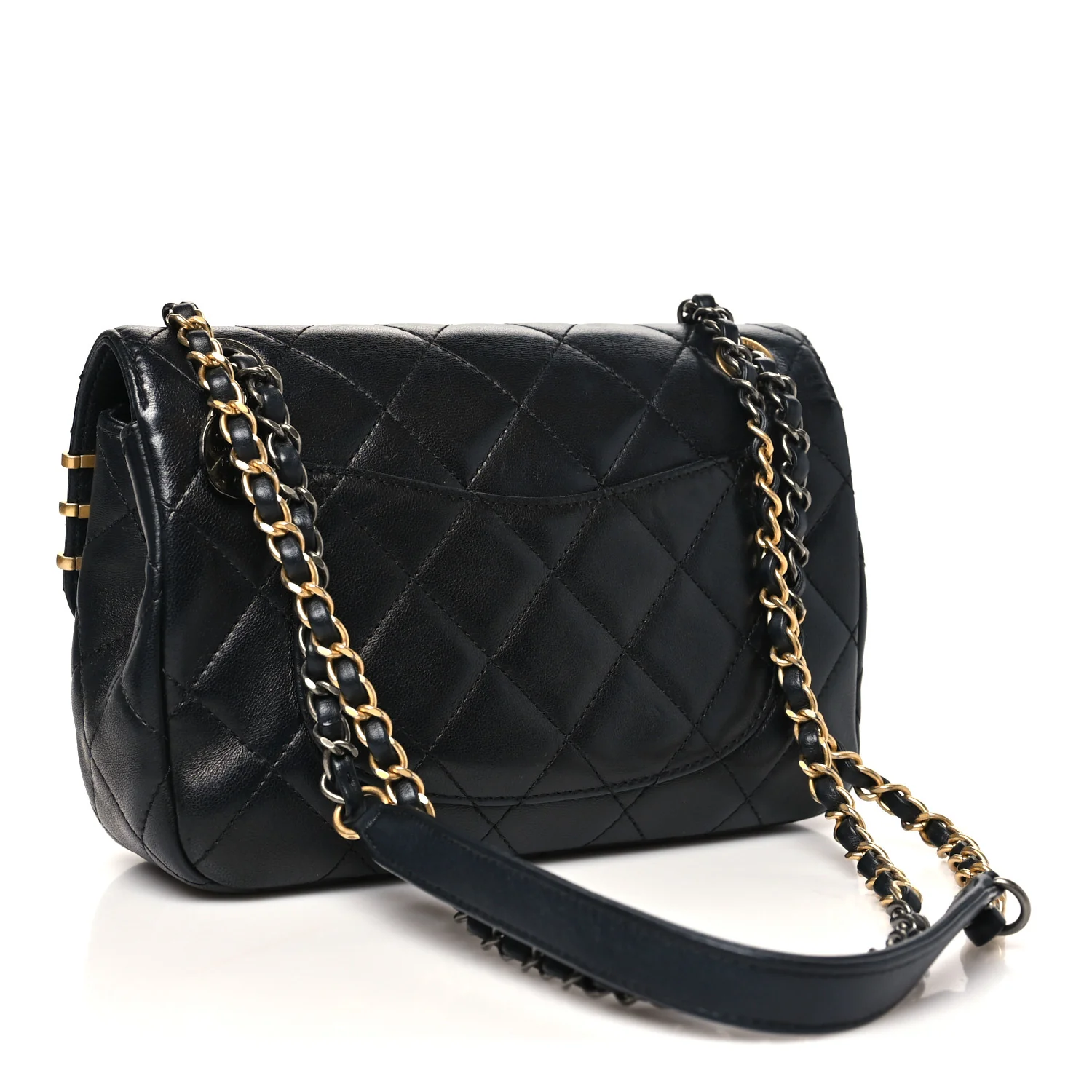Lambskin Quilted Small Coco Clips Single Flap Black - Image 3
