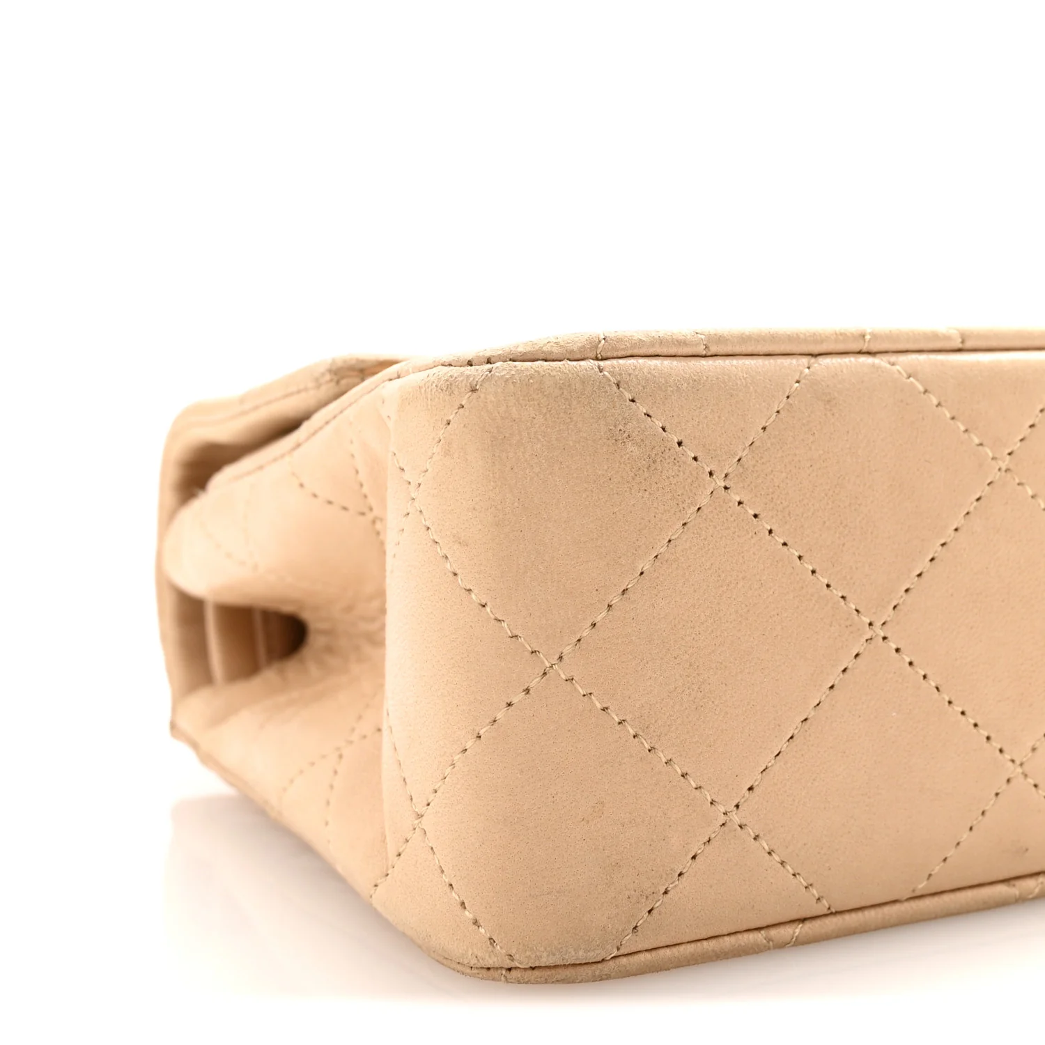 Lambskin Quilted Small Double Flap Beige - Image 8