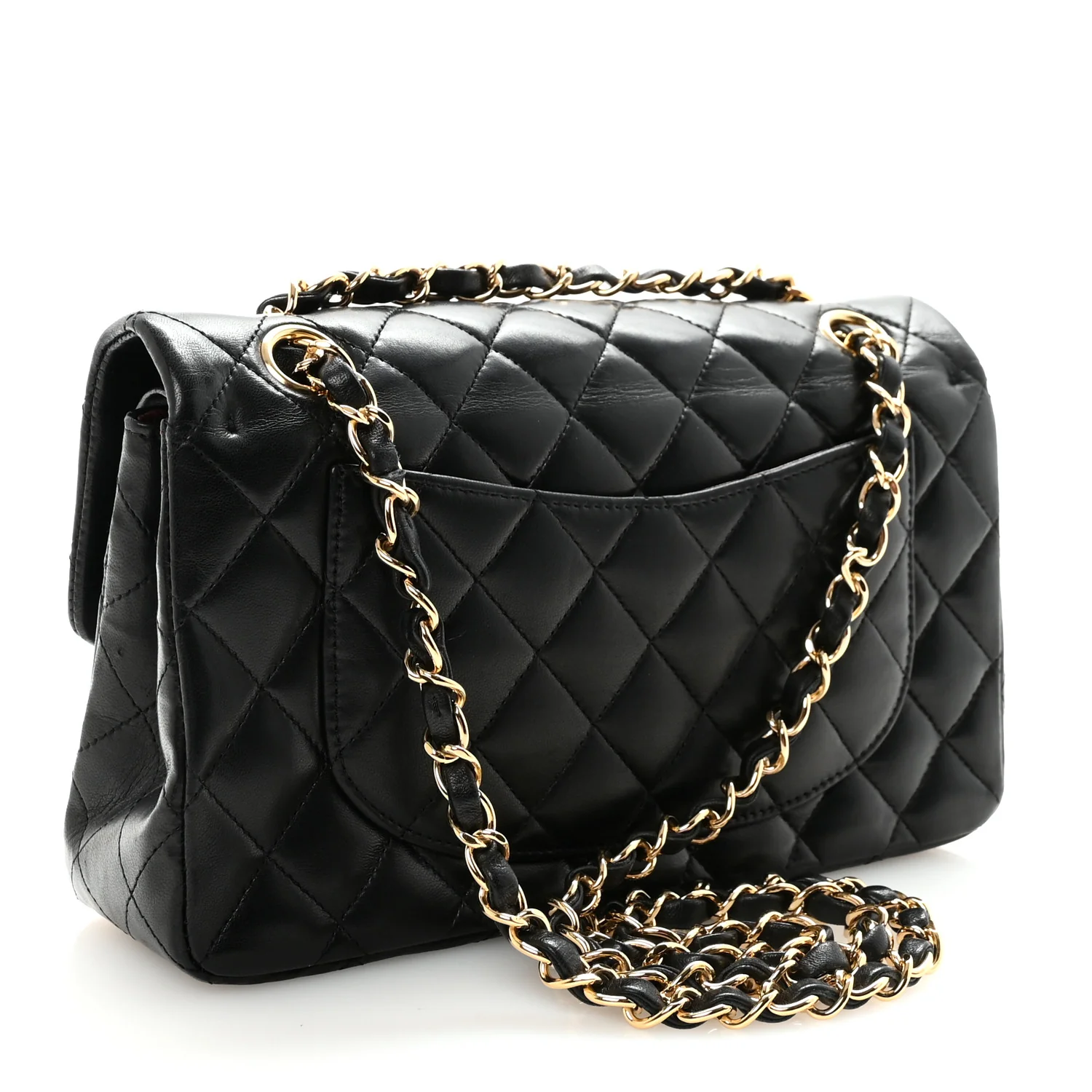 Lambskin Quilted Small Double Flap Black - Image 3