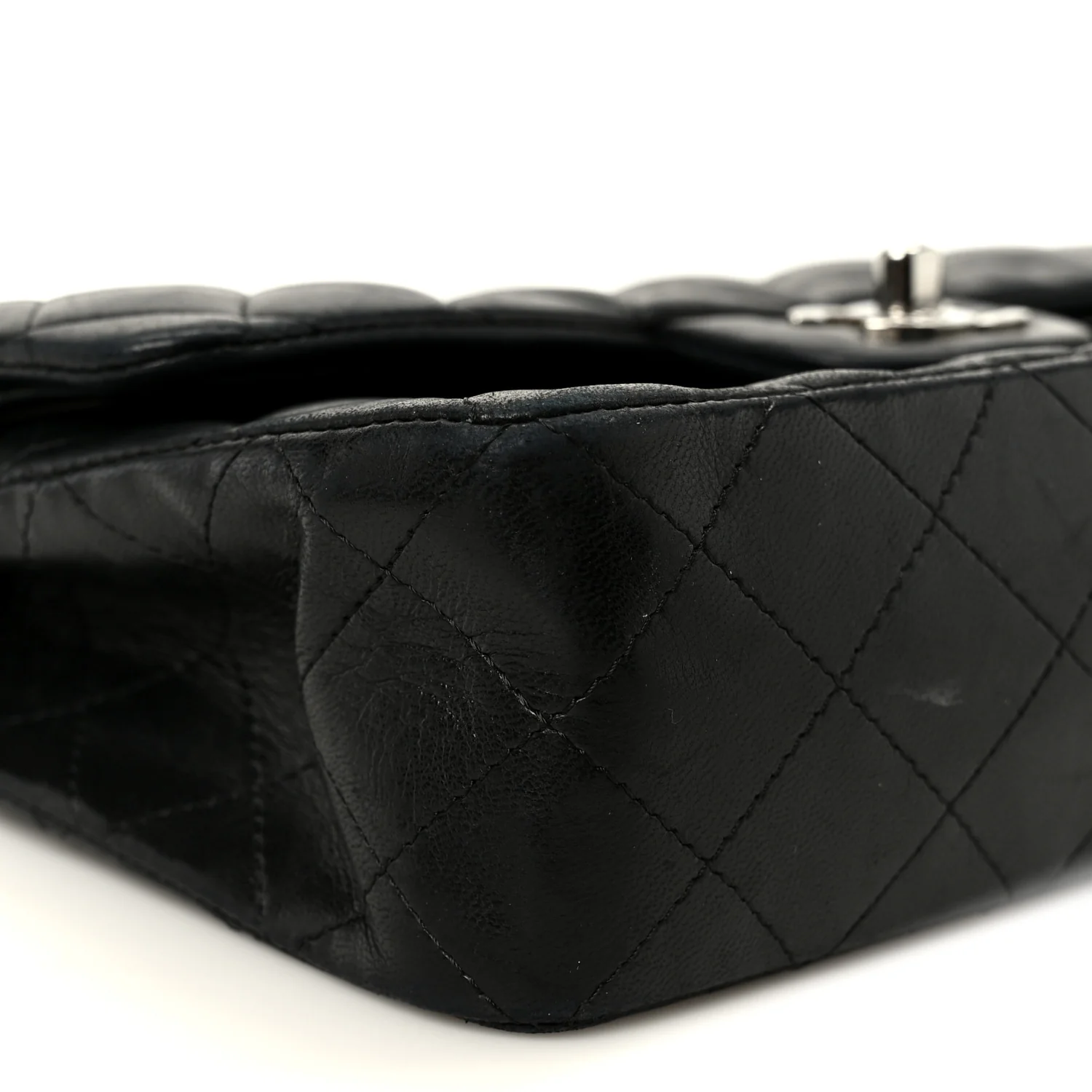Lambskin Quilted Small Double Flap Black - Image 10