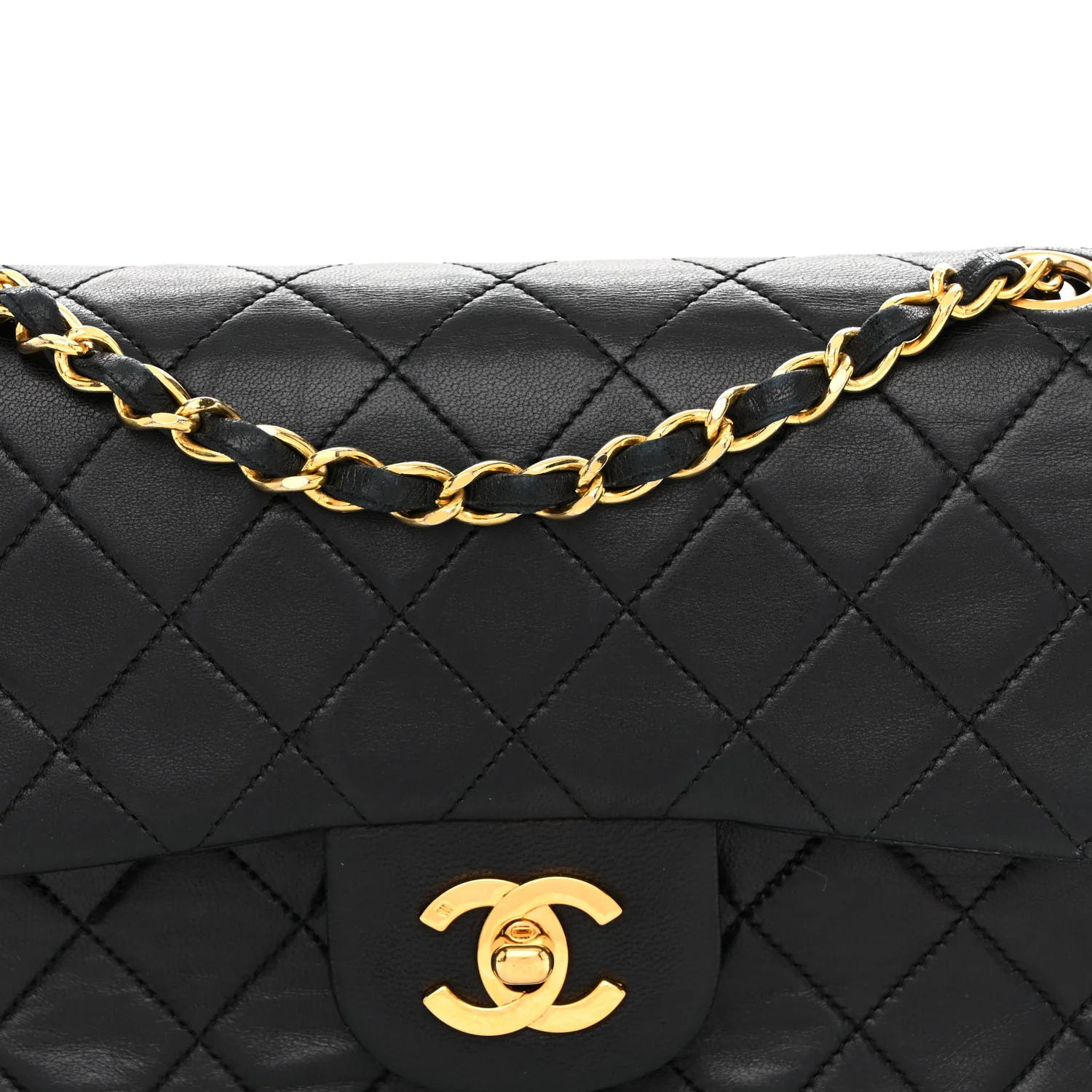 Lambskin Quilted Small Double Flap Black - Image 8