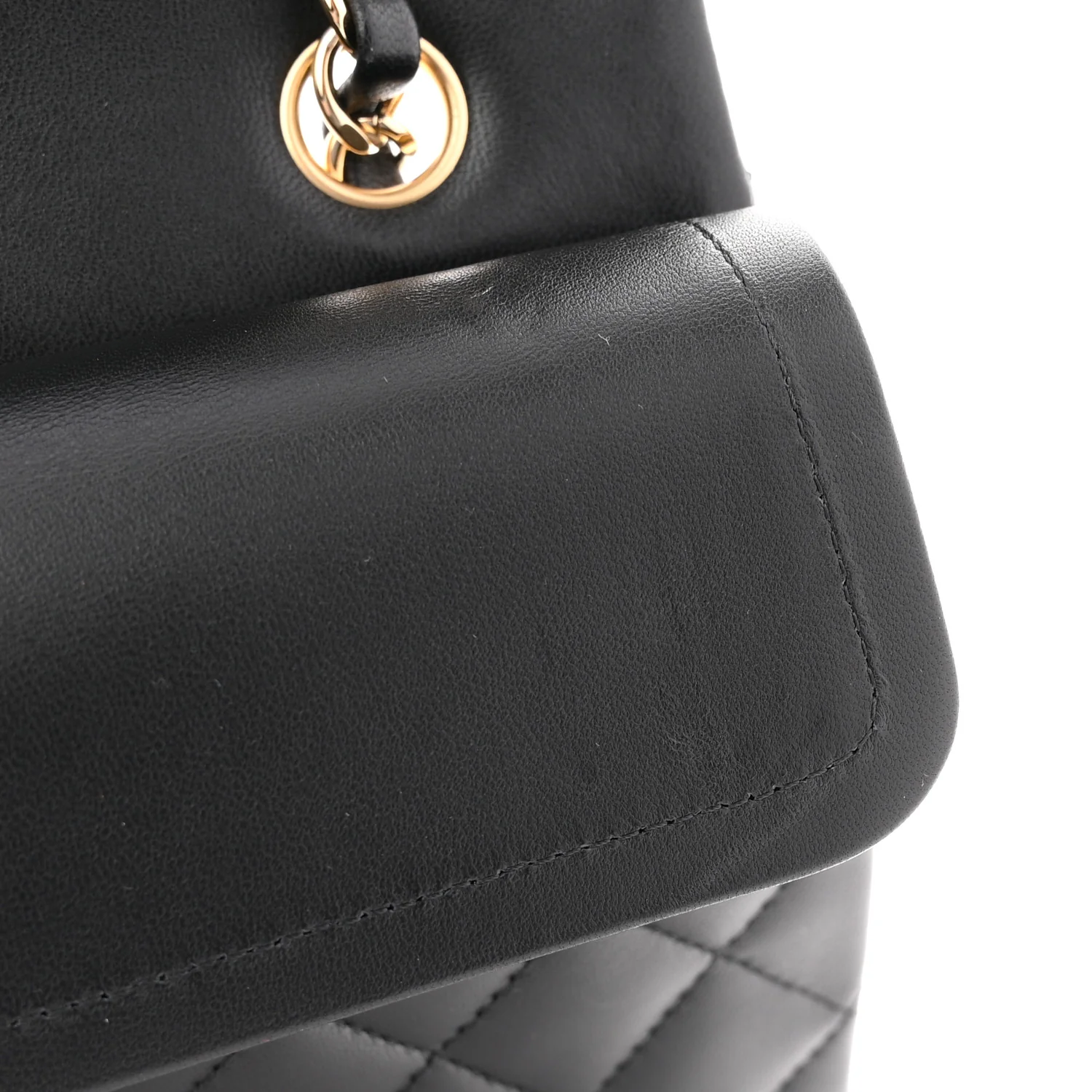 Lambskin Quilted Small Double Flap Black - Image 11