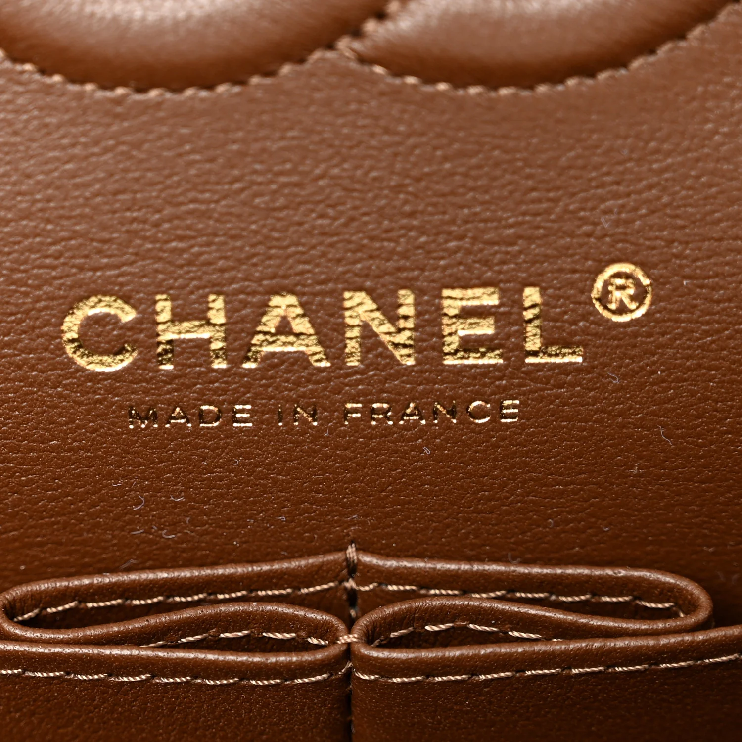 Lambskin Quilted Small Double Flap Brown - Image 6