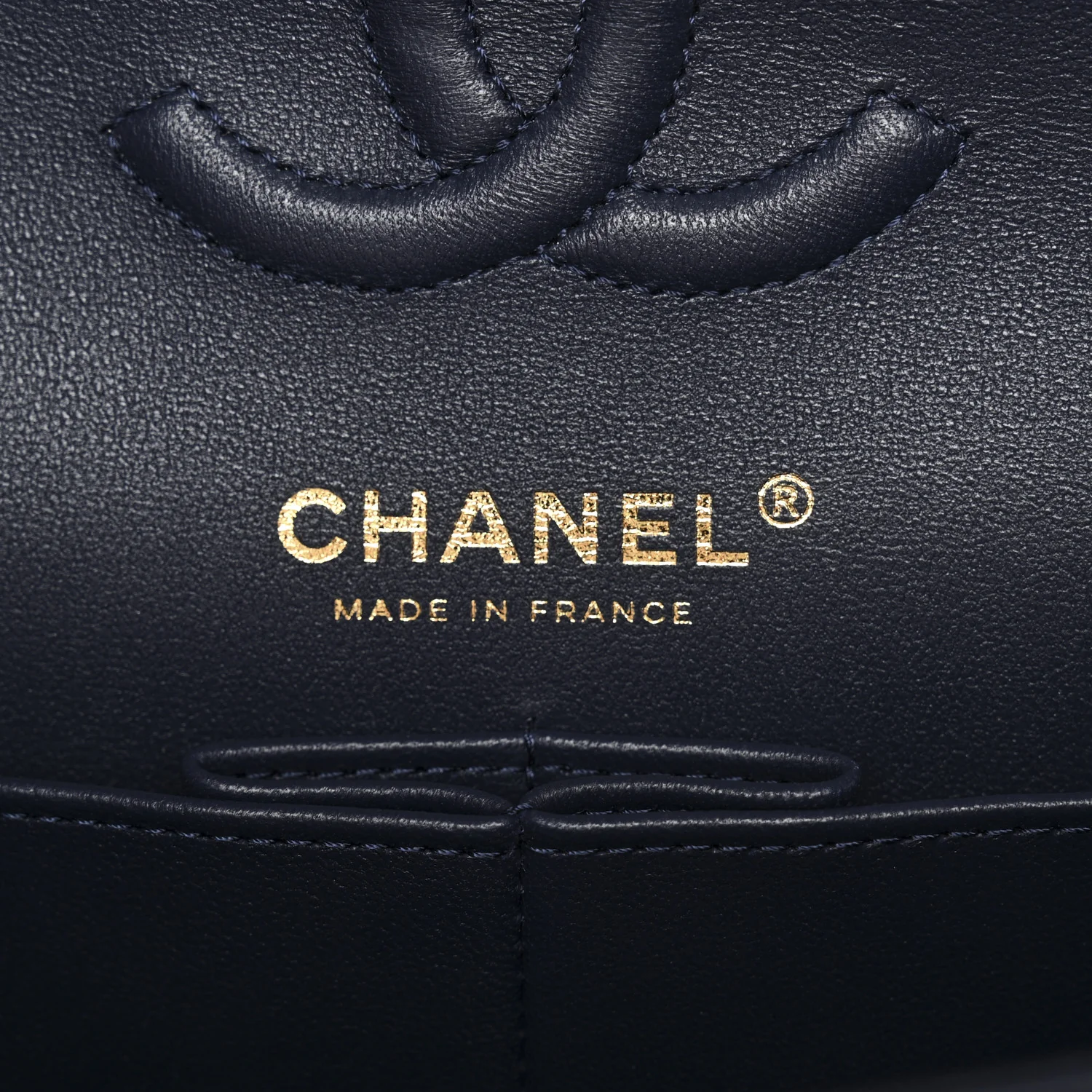 Lambskin Quilted Small Double Flap Dark Blue - Image 6