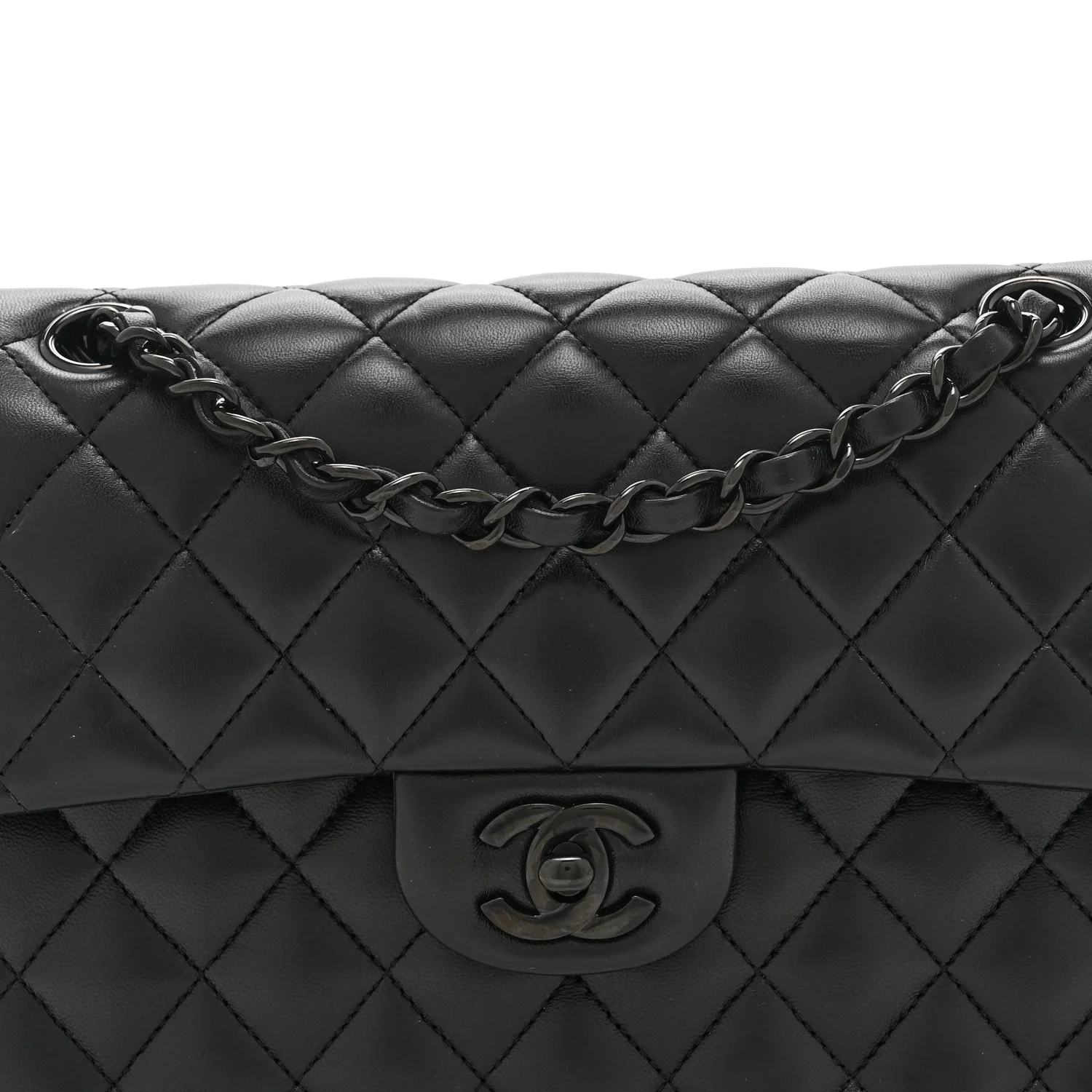 Lambskin Quilted Small Double Flap So Black - Image 8