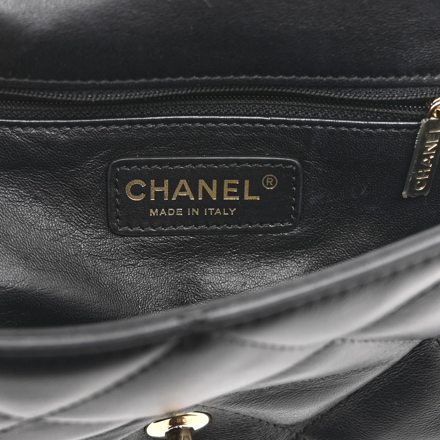 Lambskin Quilted Small Easy Carry Flap Black - Image 6