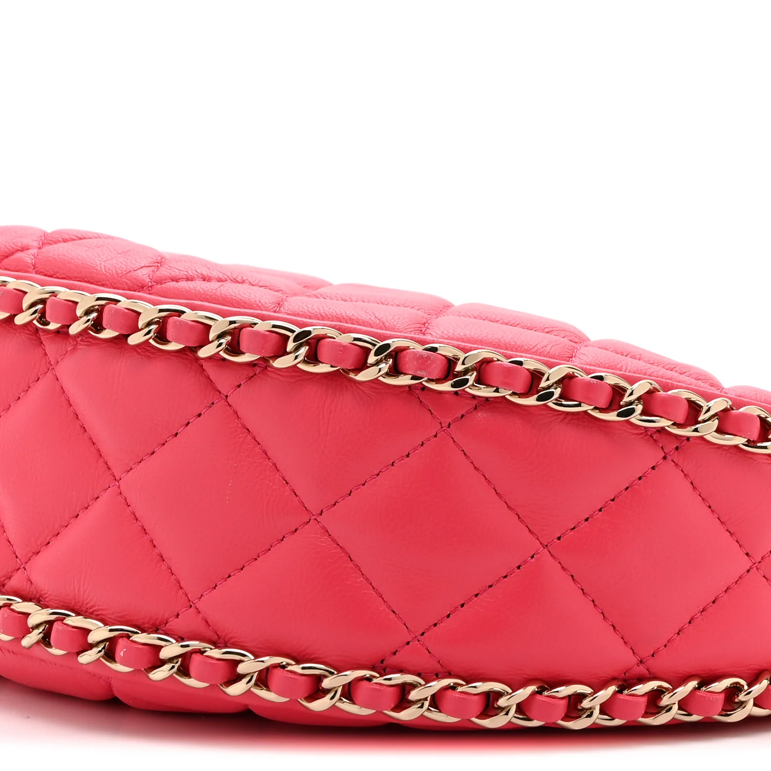 Lambskin Quilted Small Hobo Bag Pink - Image 10