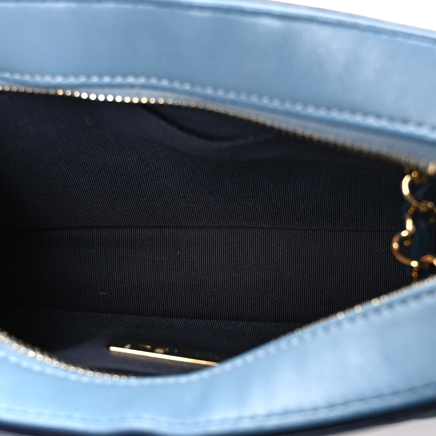 Lambskin Quilted Small In & Out Camera Case Navy Light Blue - Image 5
