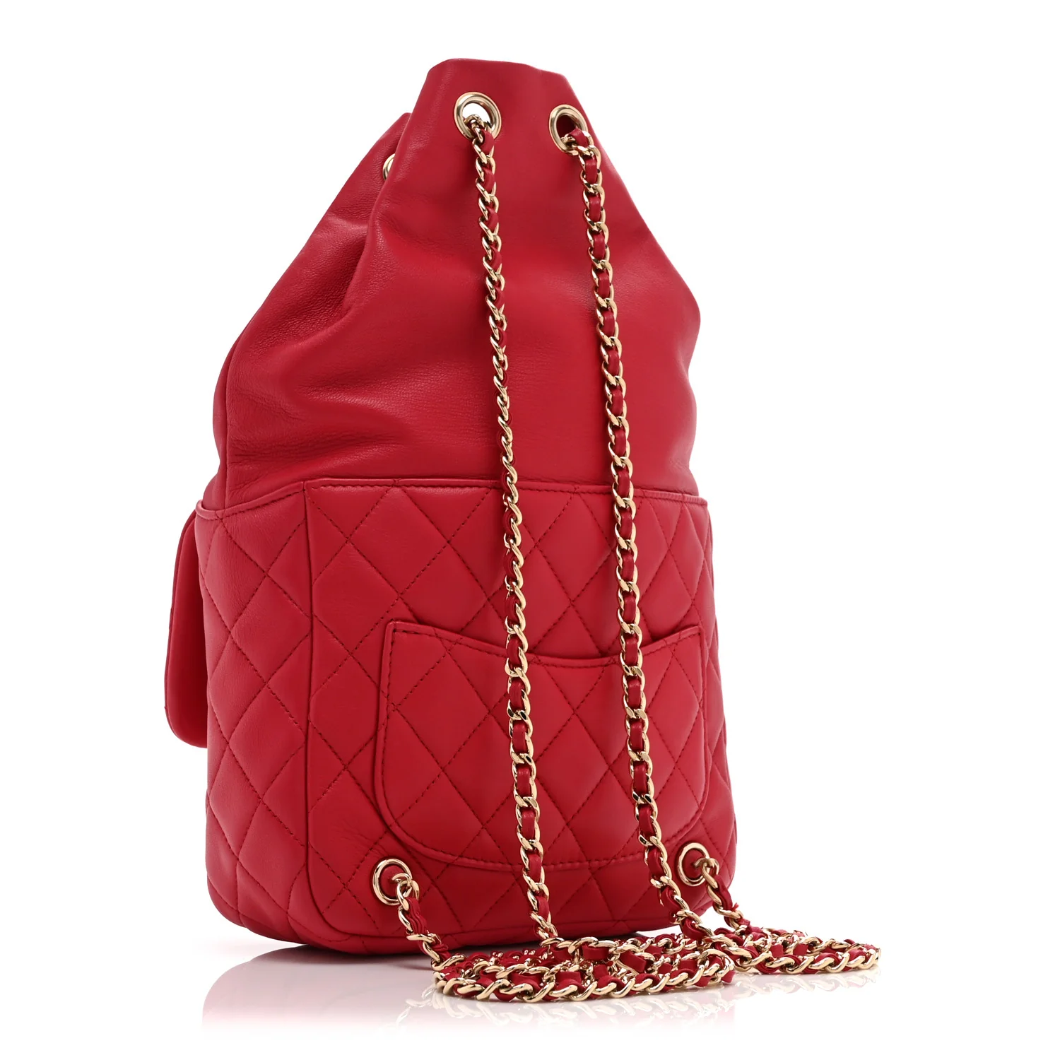 Lambskin Quilted Small in Seoul Backpack Dark Pink - Image 3