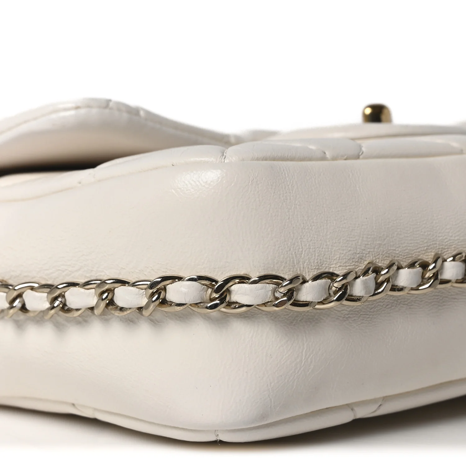 Lambskin Quilted Small My Precious Flap White - Image 9