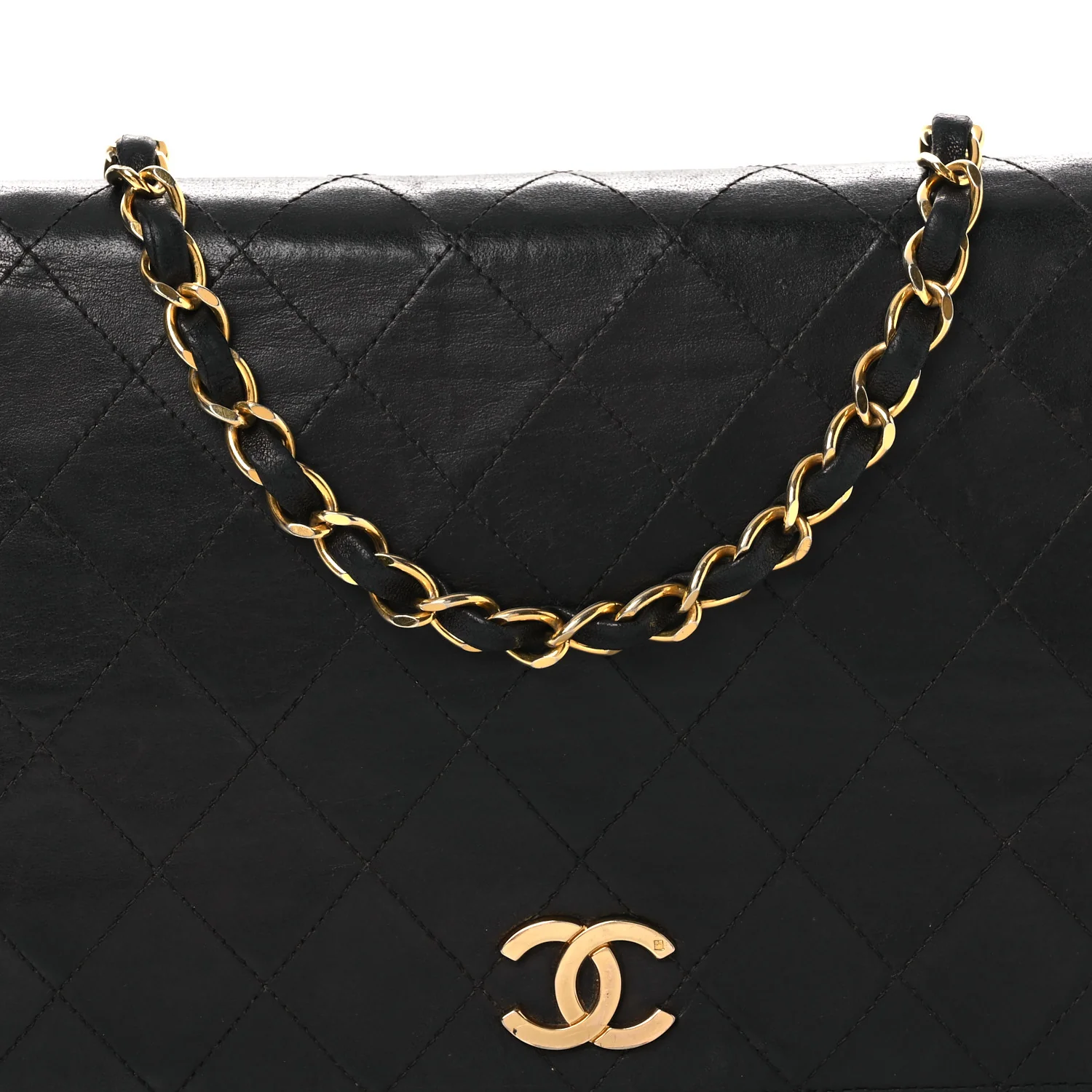 Lambskin Quilted Small Single Flap Bag Black - Image 9