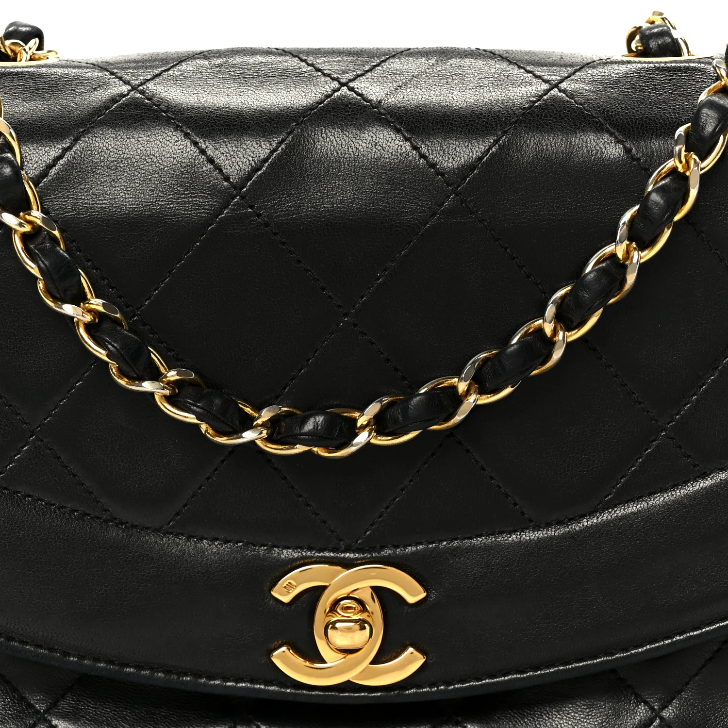 Lambskin Quilted Small Single Flap Black - Image 10