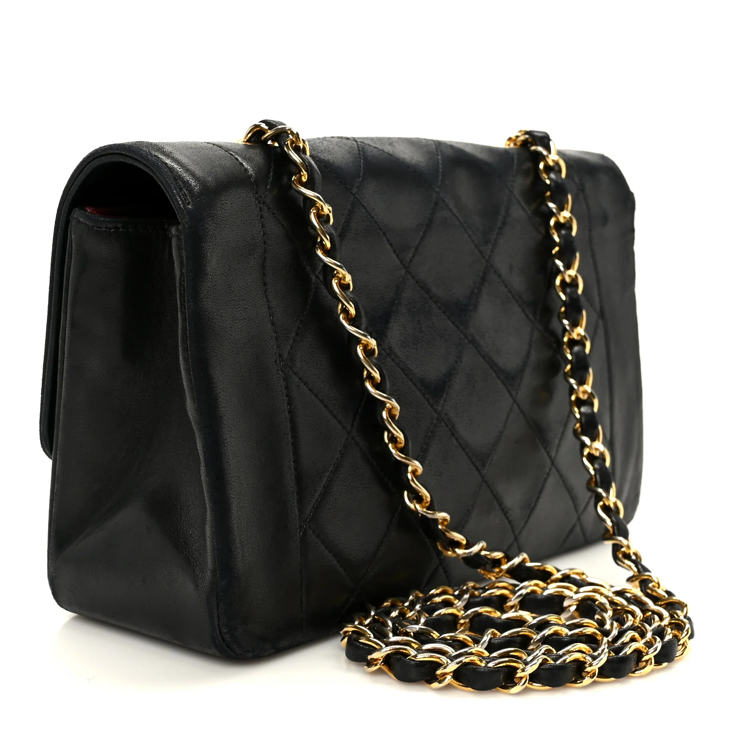 Lambskin Quilted Small Single Flap Black - Image 3