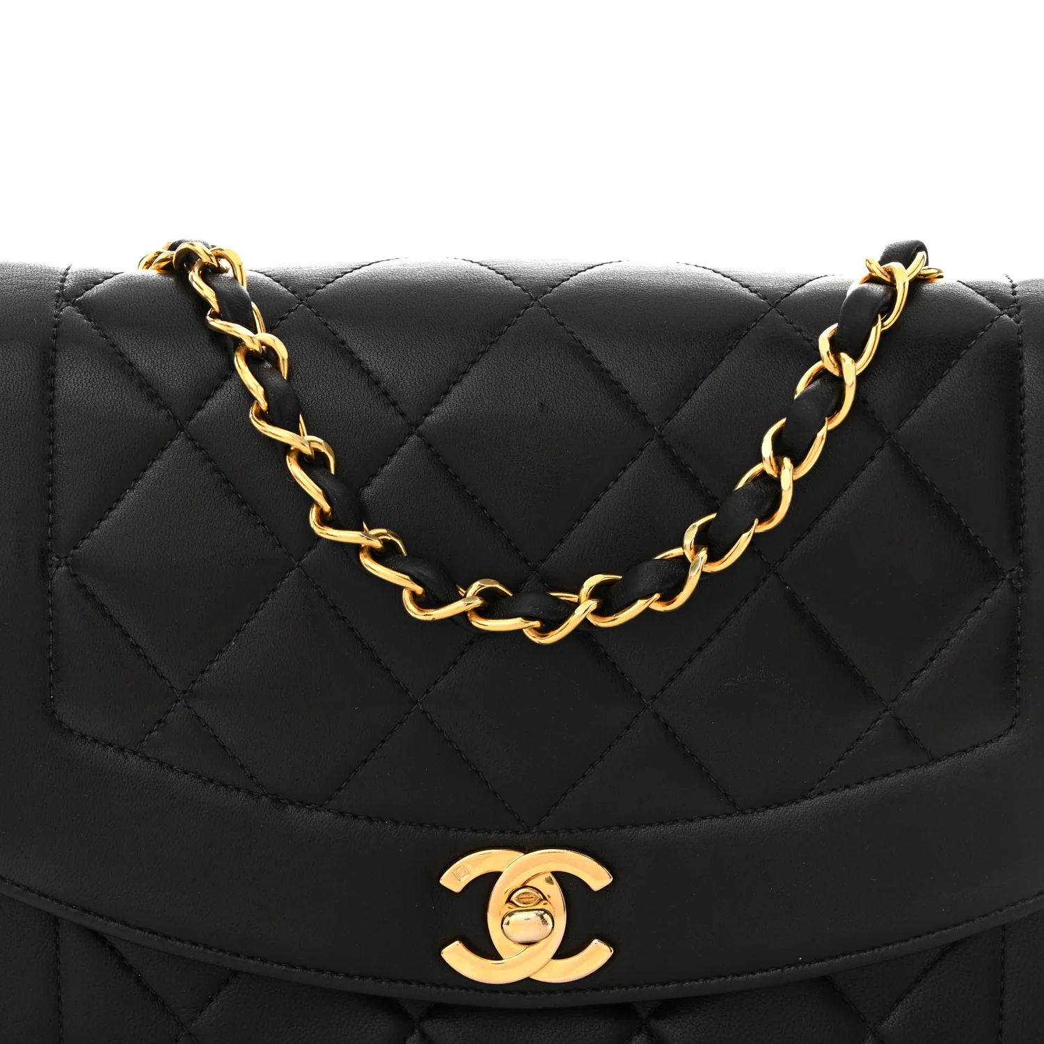Lambskin Quilted Small Single Flap Black - Image 9
