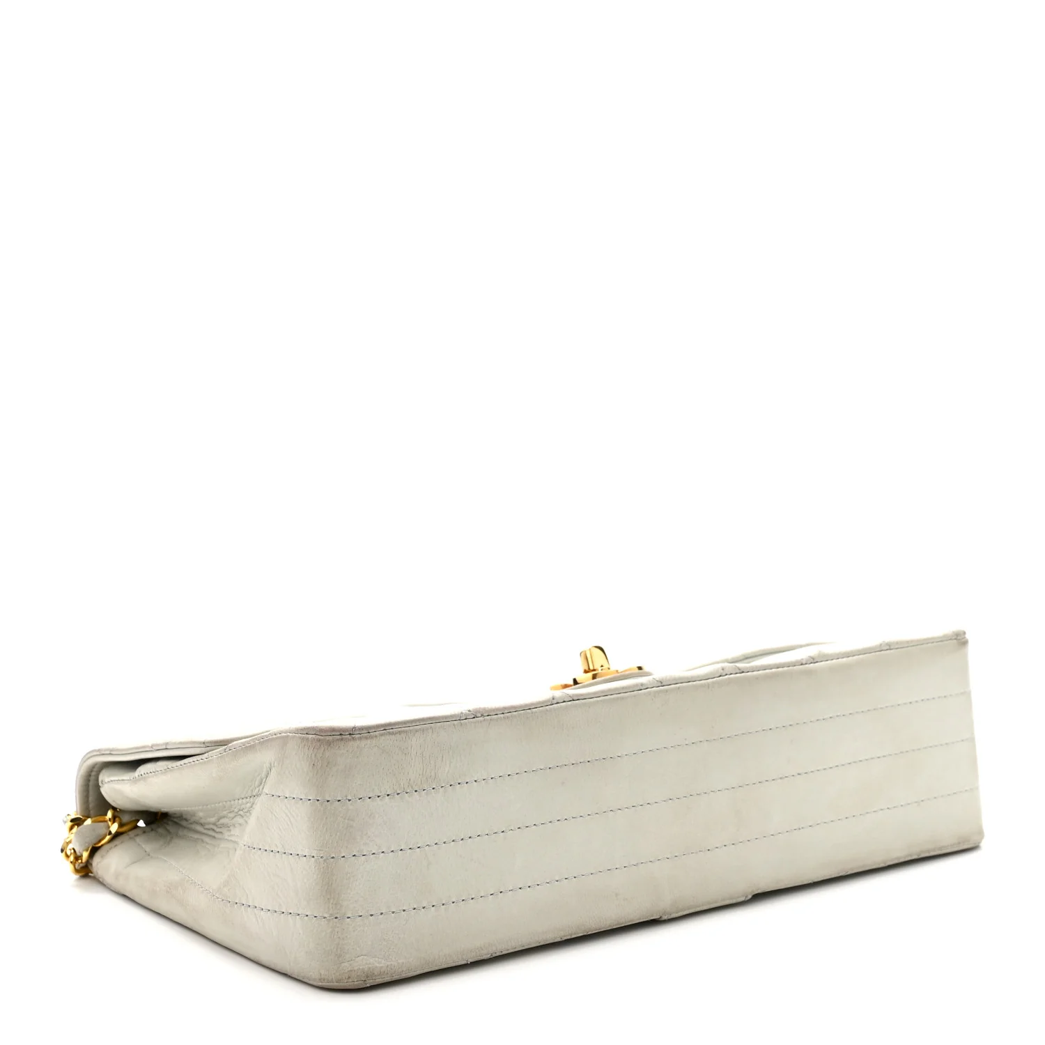Lambskin Quilted Small Single Flap Light Blue - Image 4