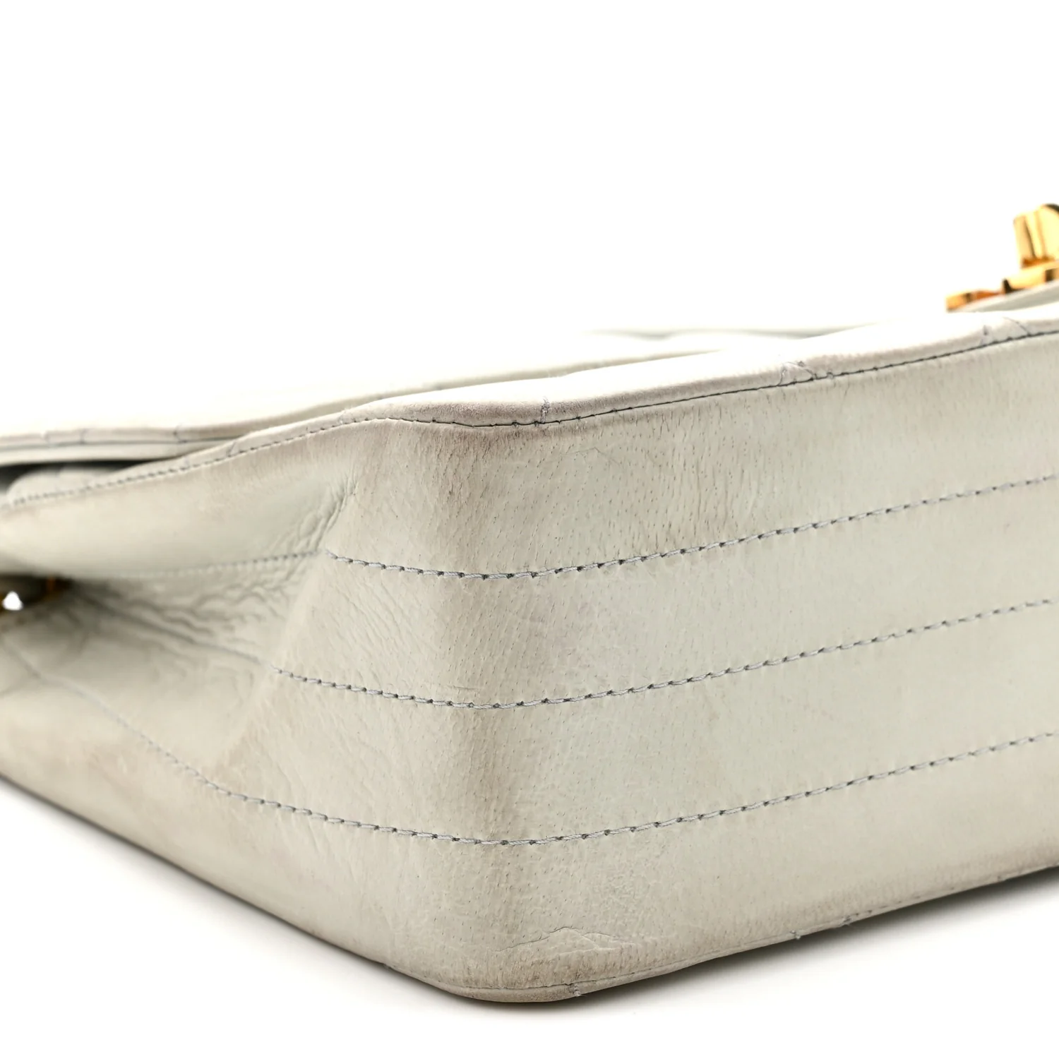 Lambskin Quilted Small Single Flap Light Blue - Image 9