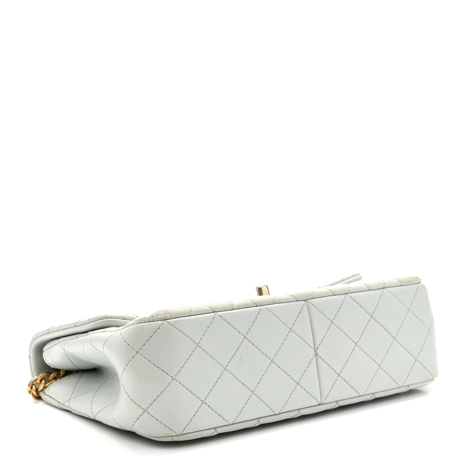 Lambskin Quilted Small Sweet Camellia Flap Light Blue - Image 4