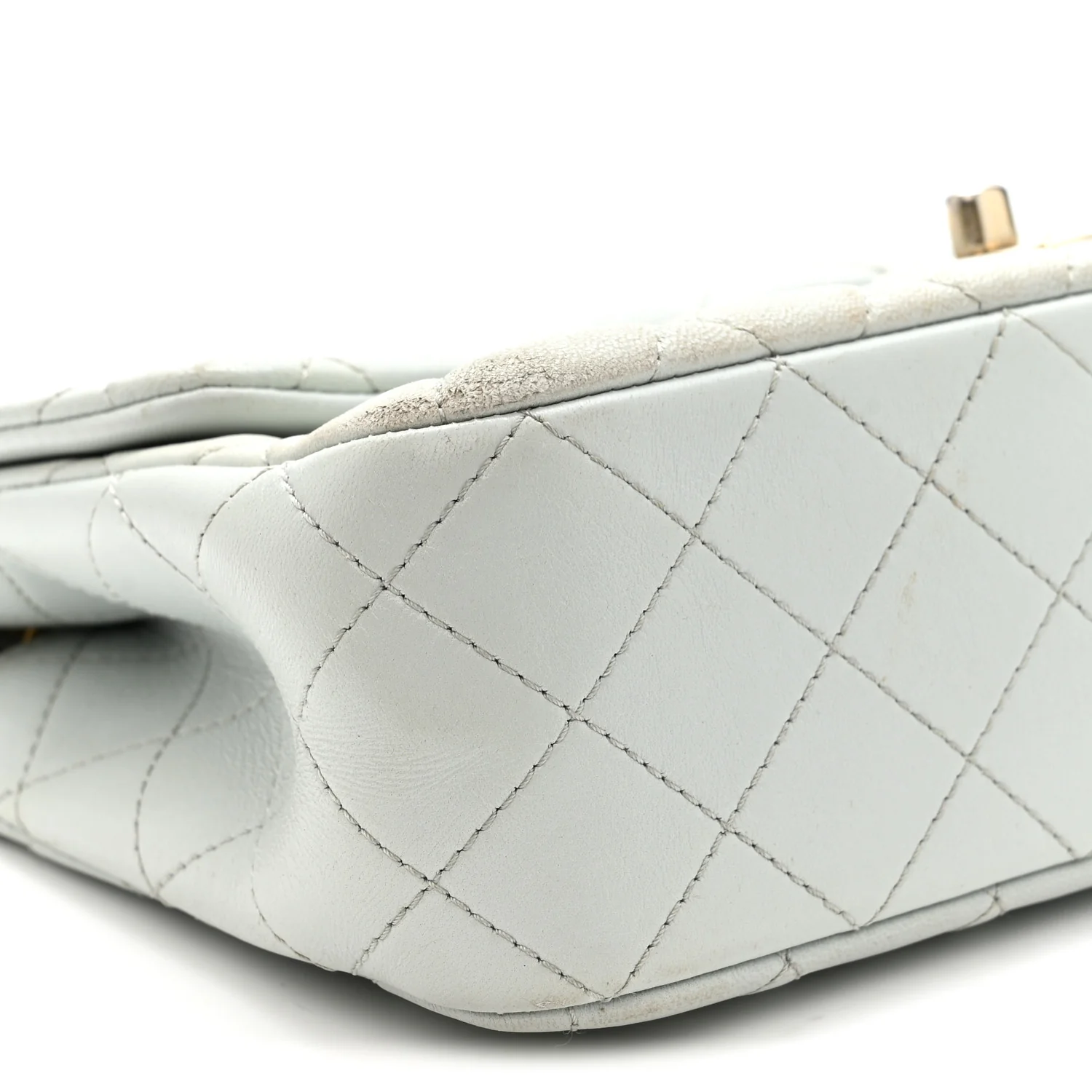Lambskin Quilted Small Sweet Camellia Flap Light Blue - Image 9