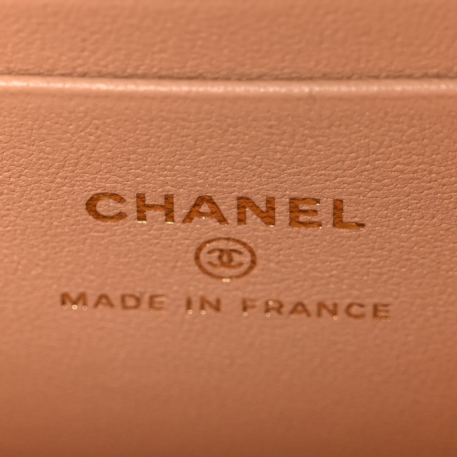 Lambskin Quilted Small Top Handle Vanity Case With Chain Beige - Image 5