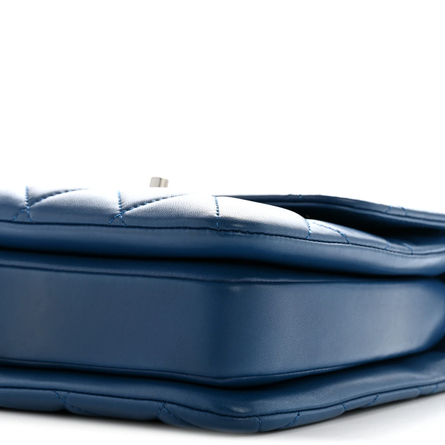 Lambskin Quilted Small Trendy CC Flap Dual Handle Bag Blue - Image 10