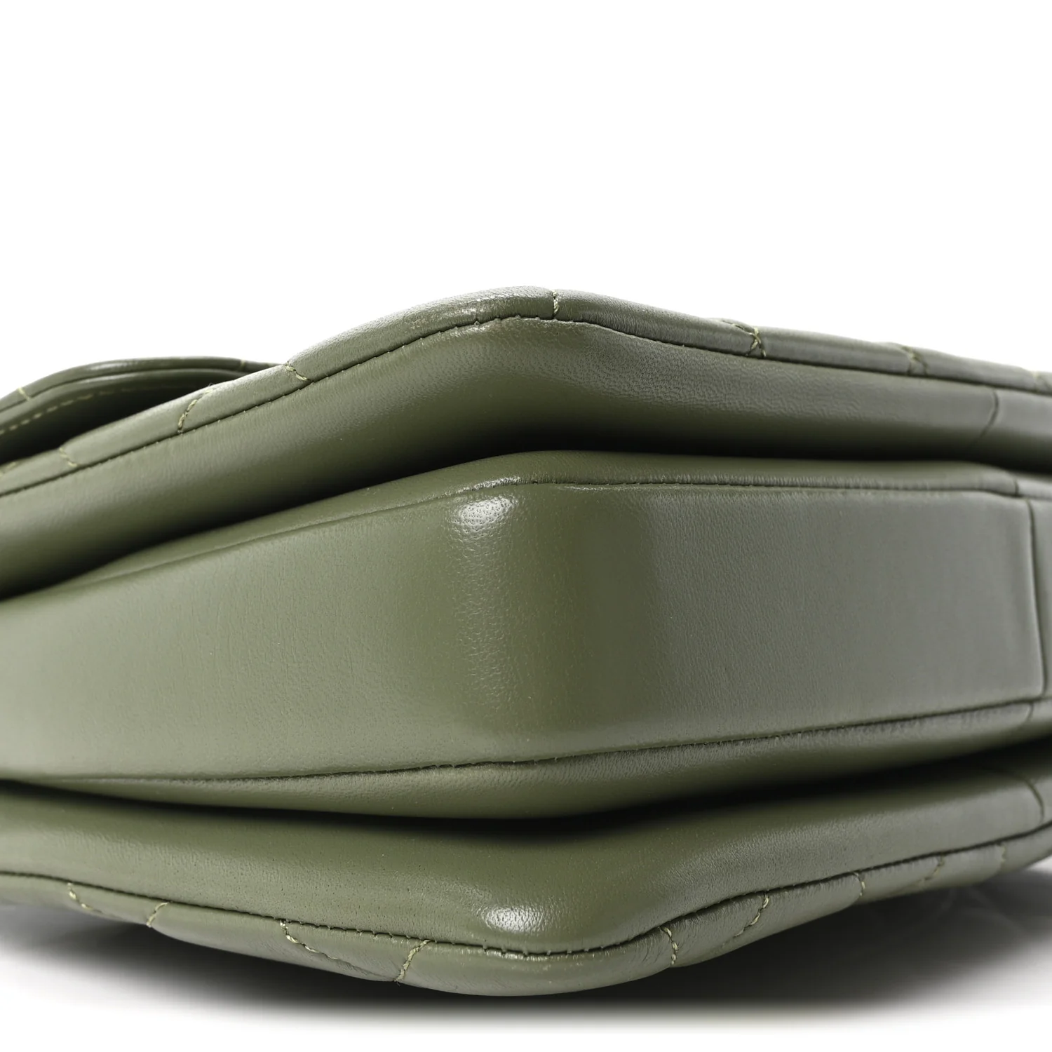Lambskin Quilted Small Trendy CC Flap Dual Handle Bag Green - Image 8