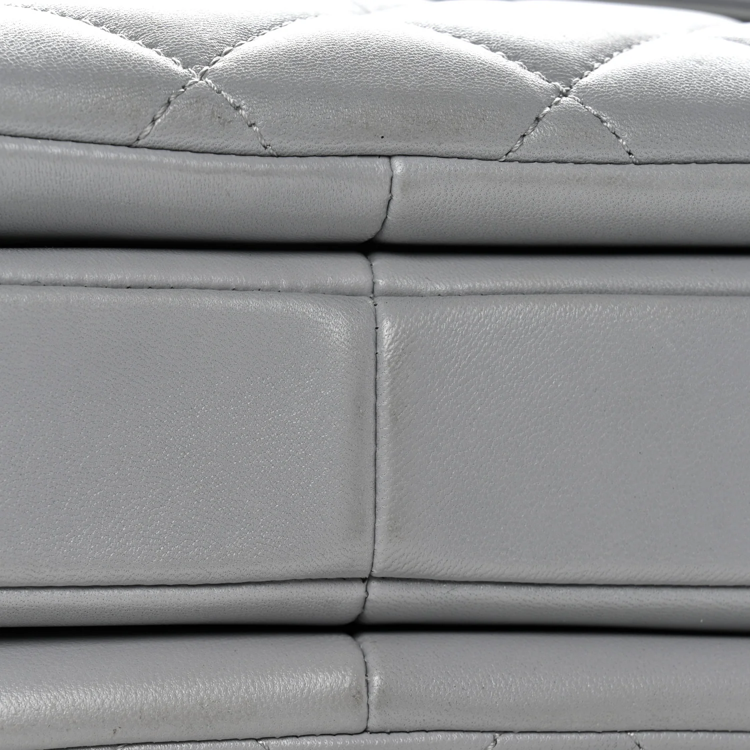 Lambskin Quilted Small Trendy CC Flap Dual Handle Bag Grey - Image 11