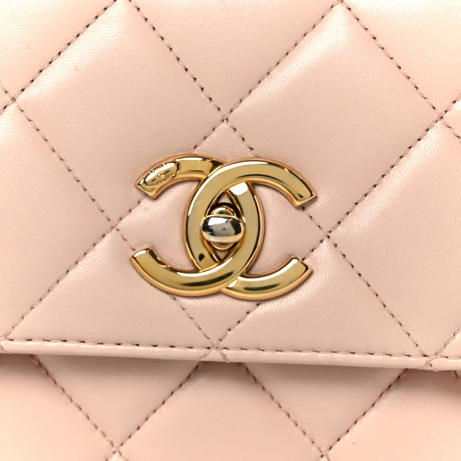 Lambskin Quilted Small Trendy CC Flap Dual Handle Bag Light Pink - Image 11