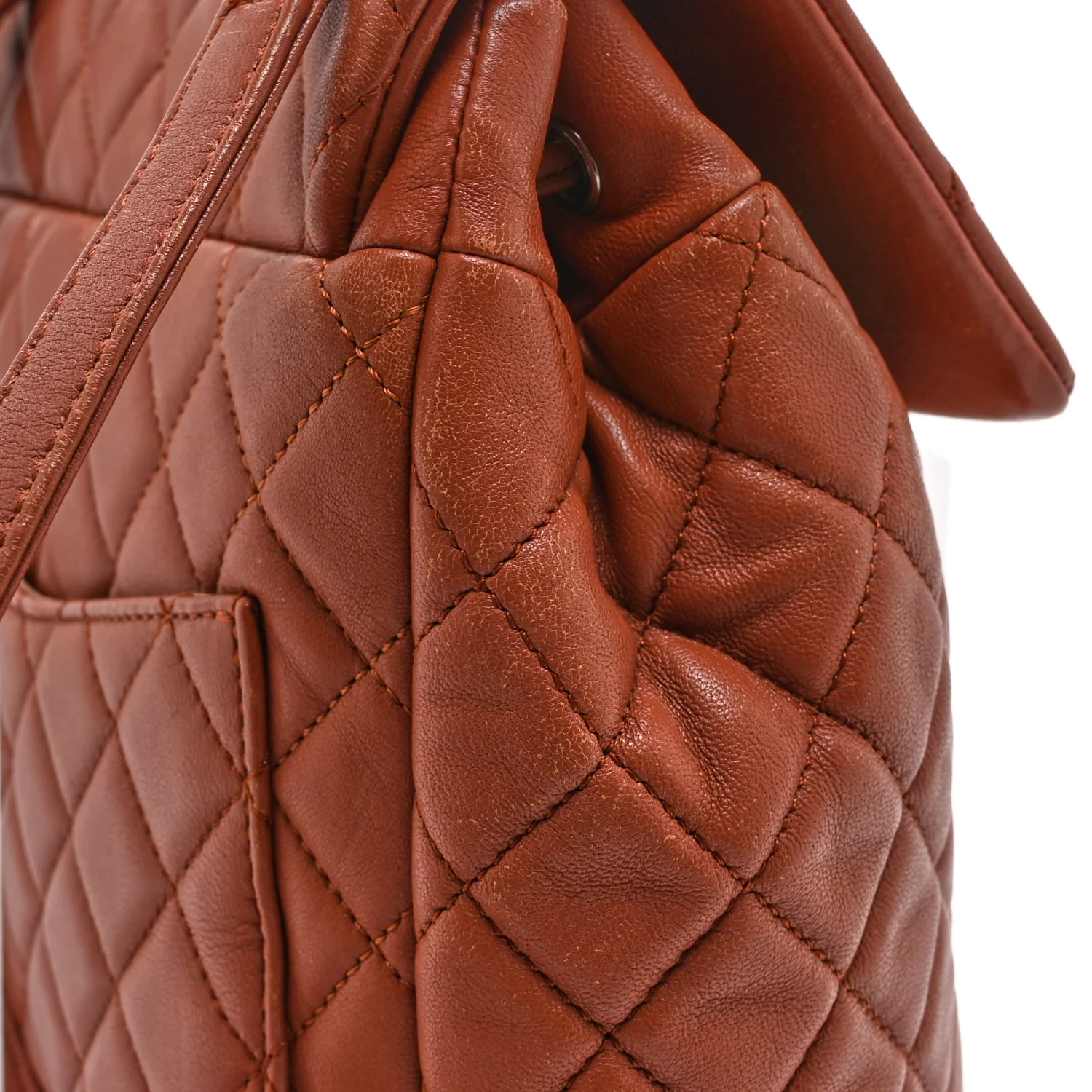 Lambskin Quilted Small Urban Spirit Backpack Brown - Image 12
