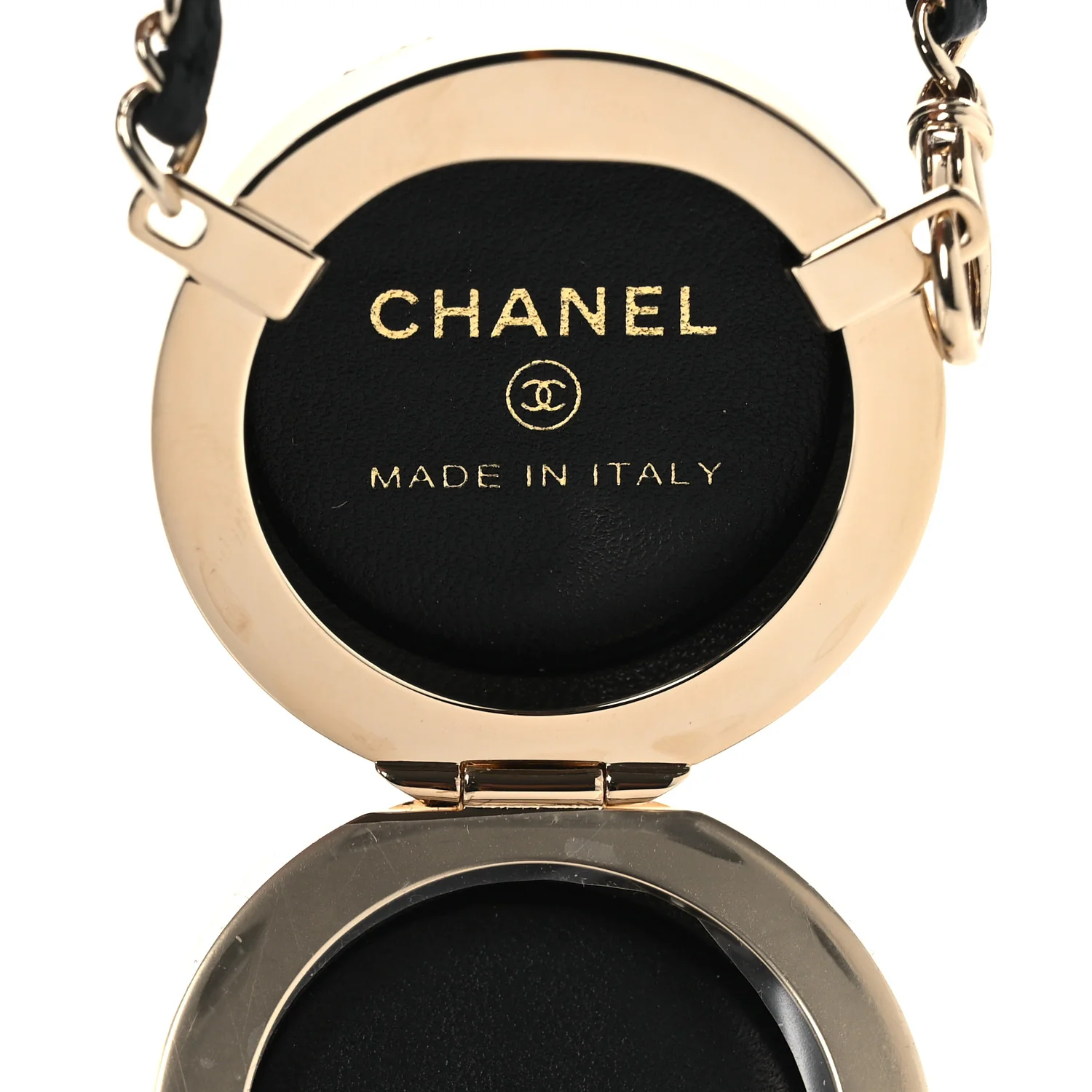 Lambskin Quilted Sphere Mini Bag Charm Black - Image 3