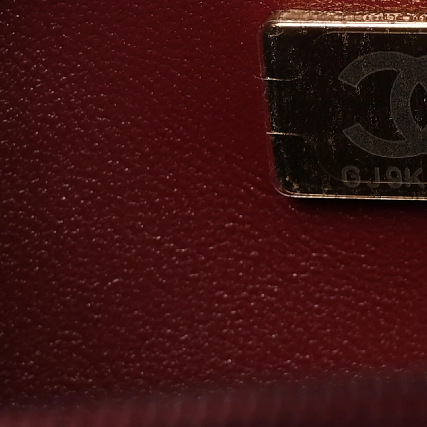 Lambskin Quilted Top Handle Clutch With Chain Burgundy - Image 8