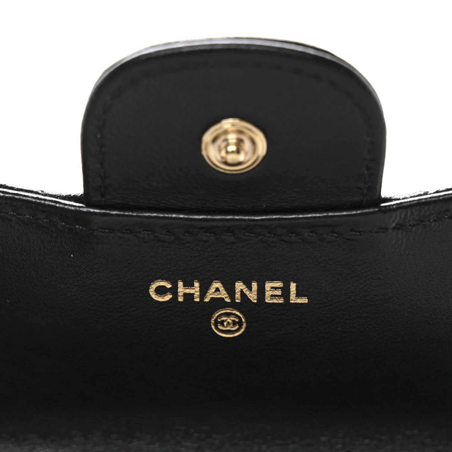 Lambskin Quilted Top Handle Flap Coin Purse With Chain Black - Image 6