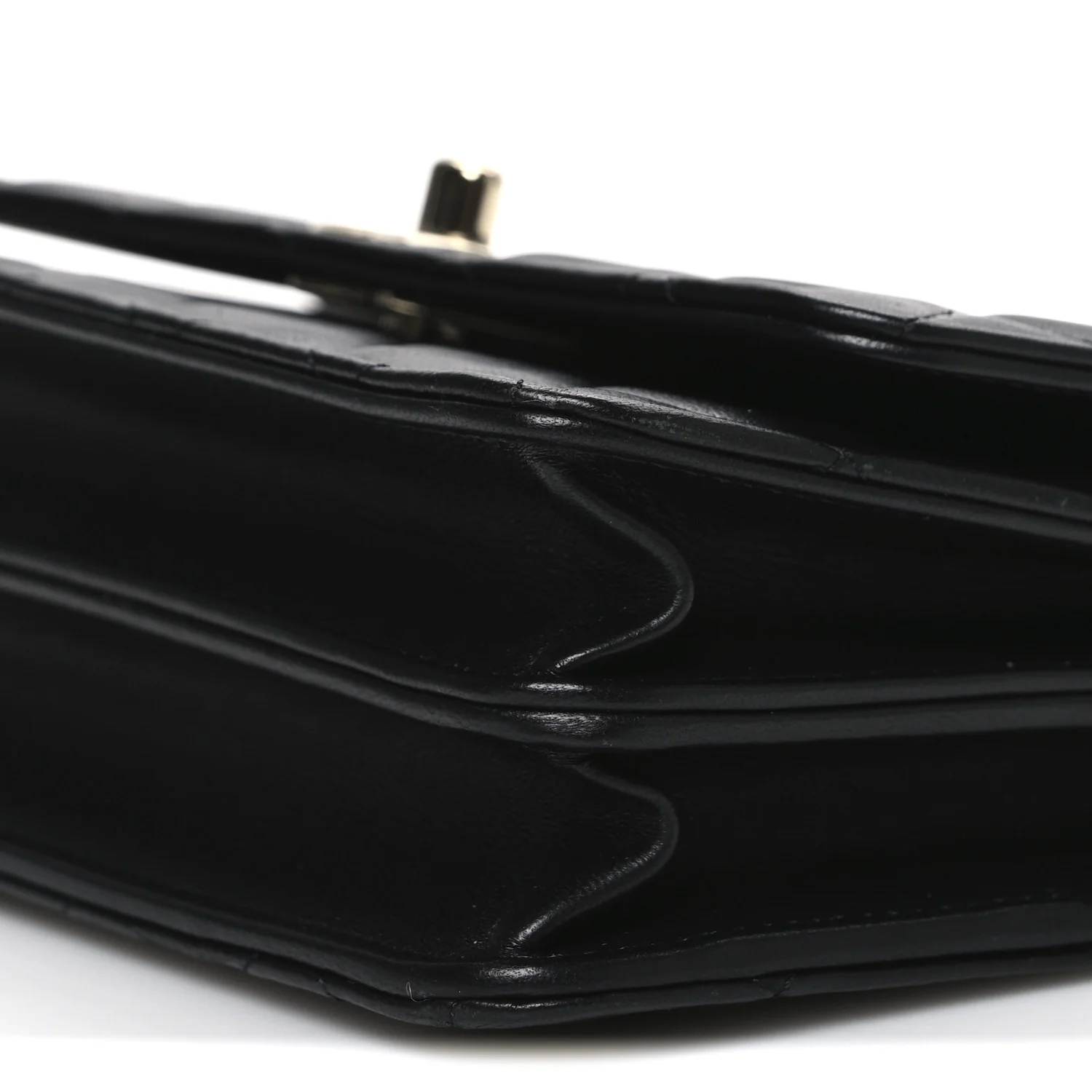 Lambskin Quilted Trendy CC Dual Handle Clutch With Chain Black - Image 11