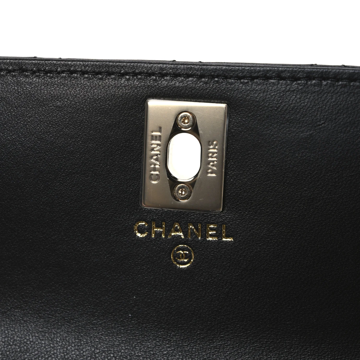 Lambskin Quilted Trendy CC Dual Handle Clutch With Chain Black - Image 6