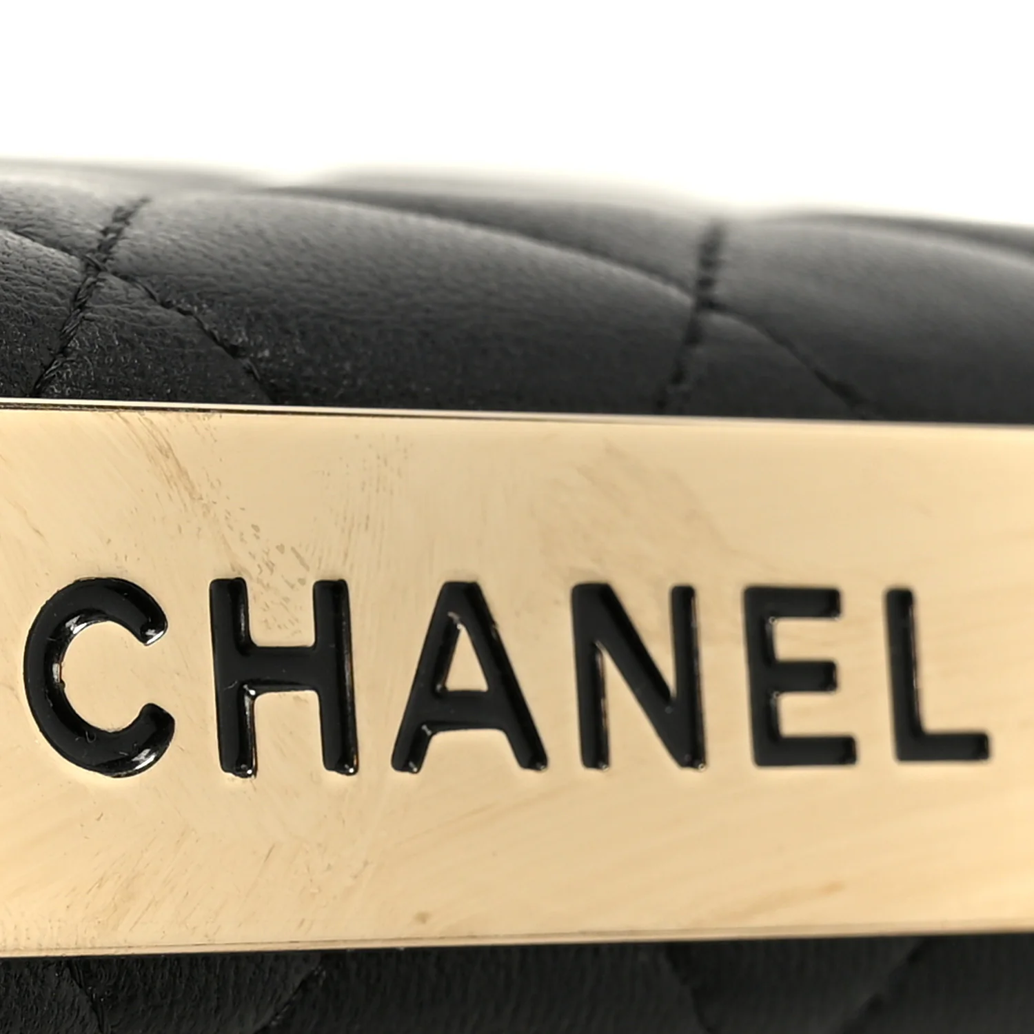 Lambskin Quilted Trendy CC Wallet On Chain WOC Black - Image 9