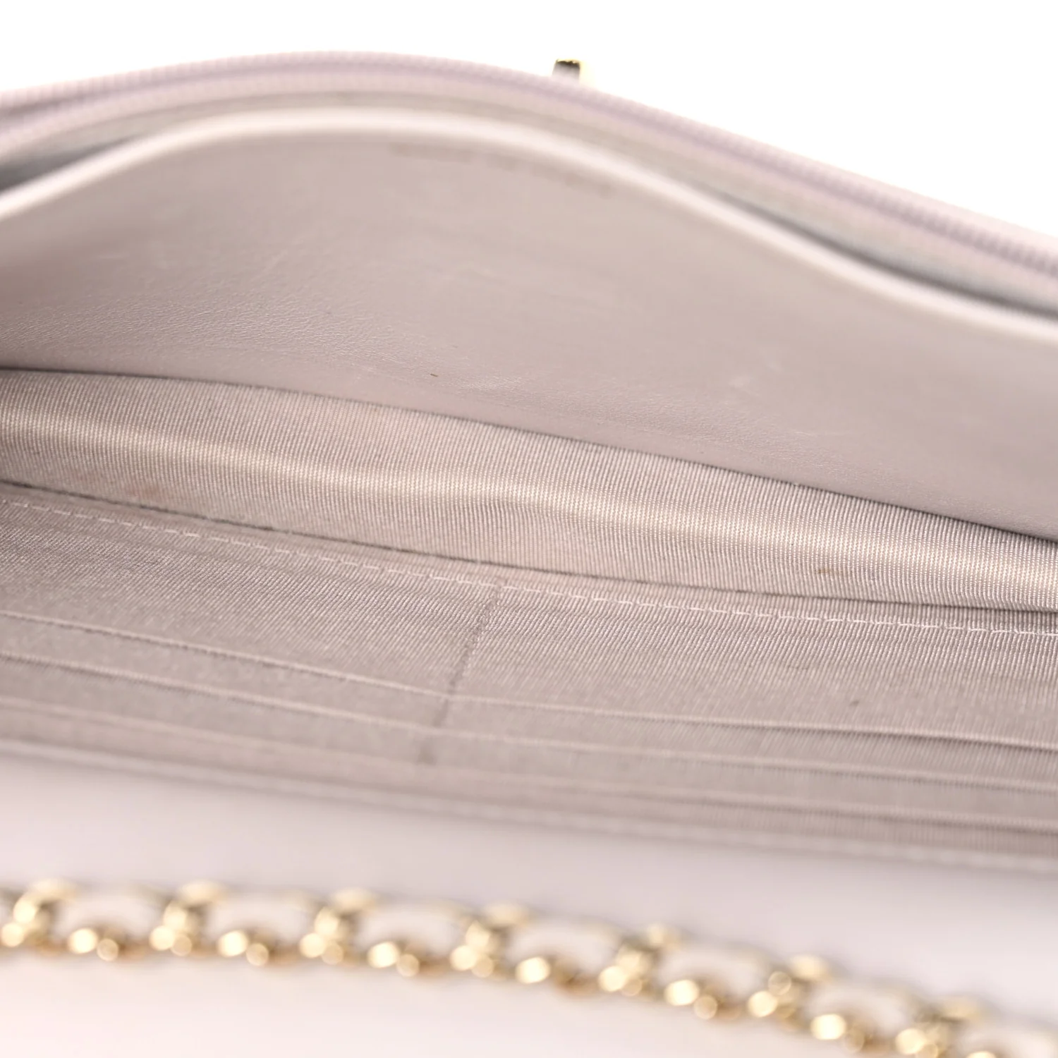 Lambskin Quilted Trendy CC Wallet On Chain WOC Lilac - Image 5
