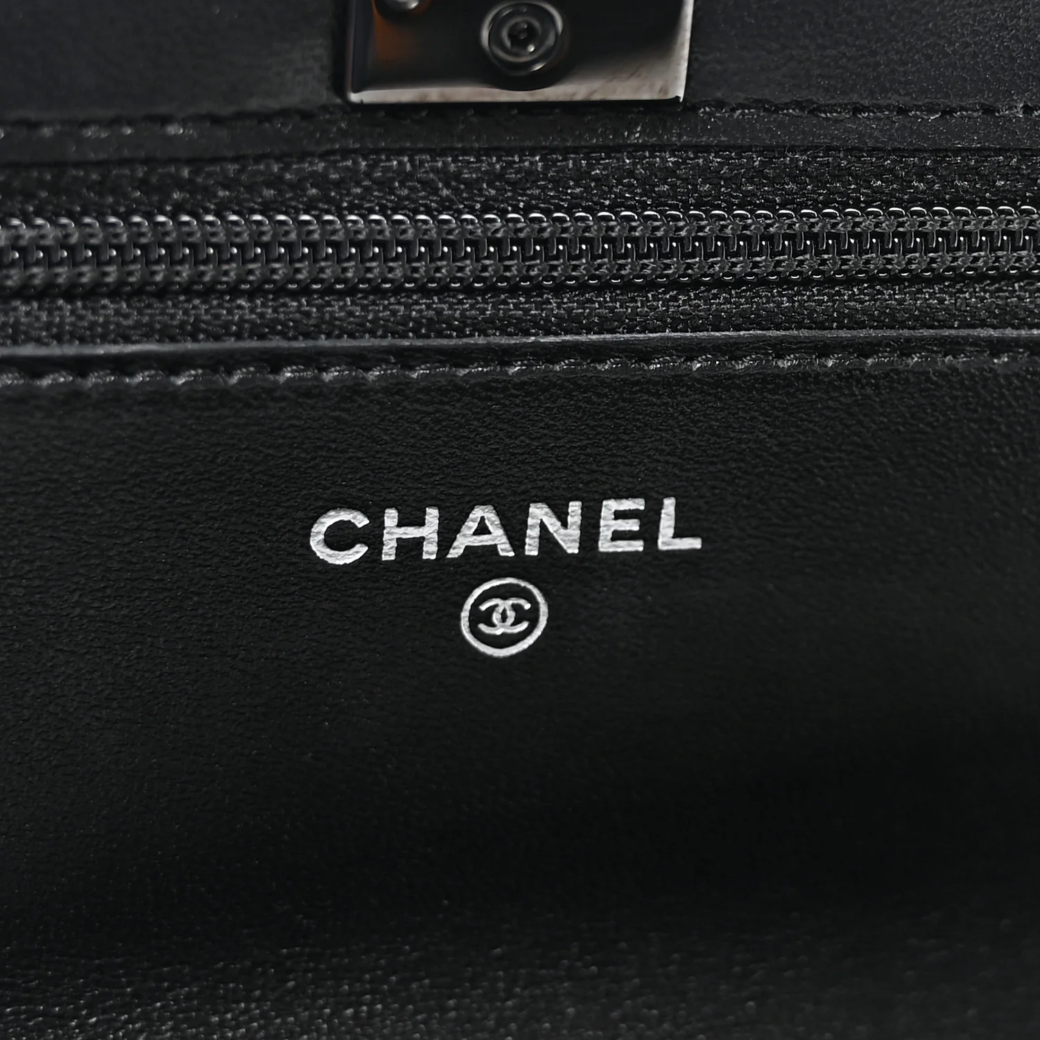 Lambskin Quilted Trendy CC Wallet On Chain WOC So Black - Image 6