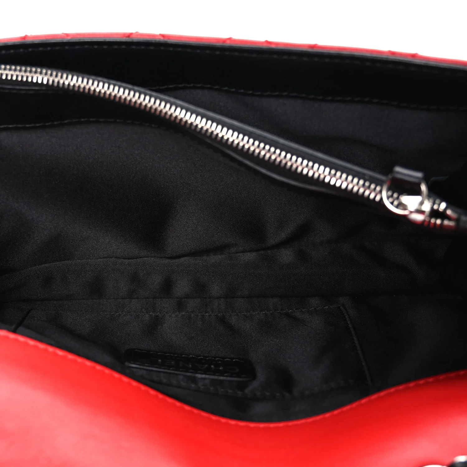 Lambskin Quilted Tri-Color Flap Red White Black - Image 4